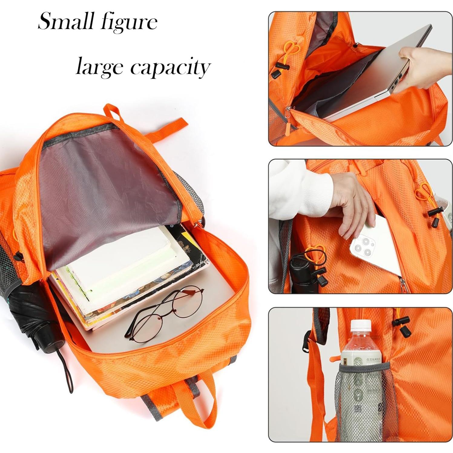 Mochila Plegable 15L Yloxuf Impermeable Negra para Viaje