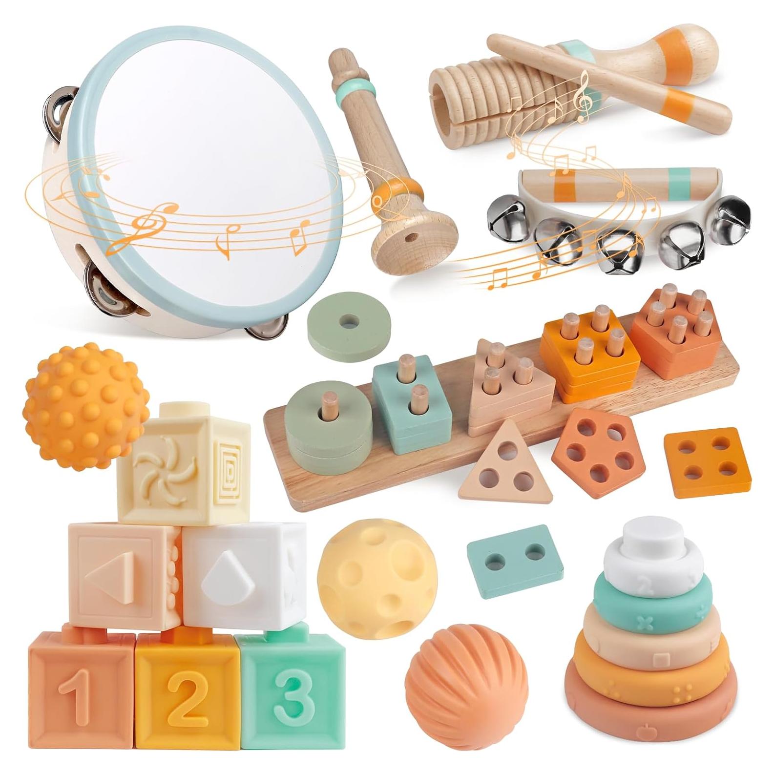 Set de Instrumentos Musicales de Madera Hewaurorion 8 en 1