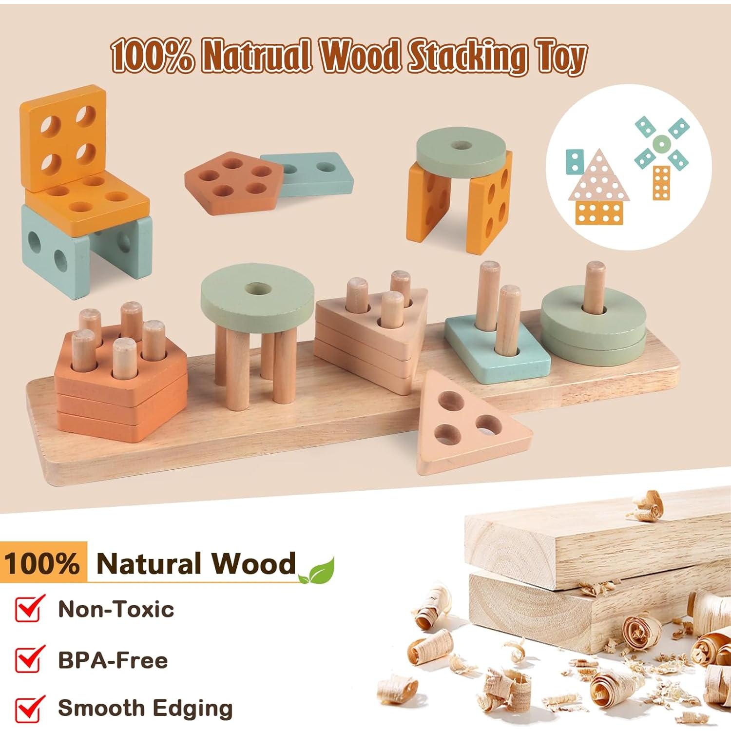 Set de Instrumentos Musicales de Madera Hewaurorion 8 en 1