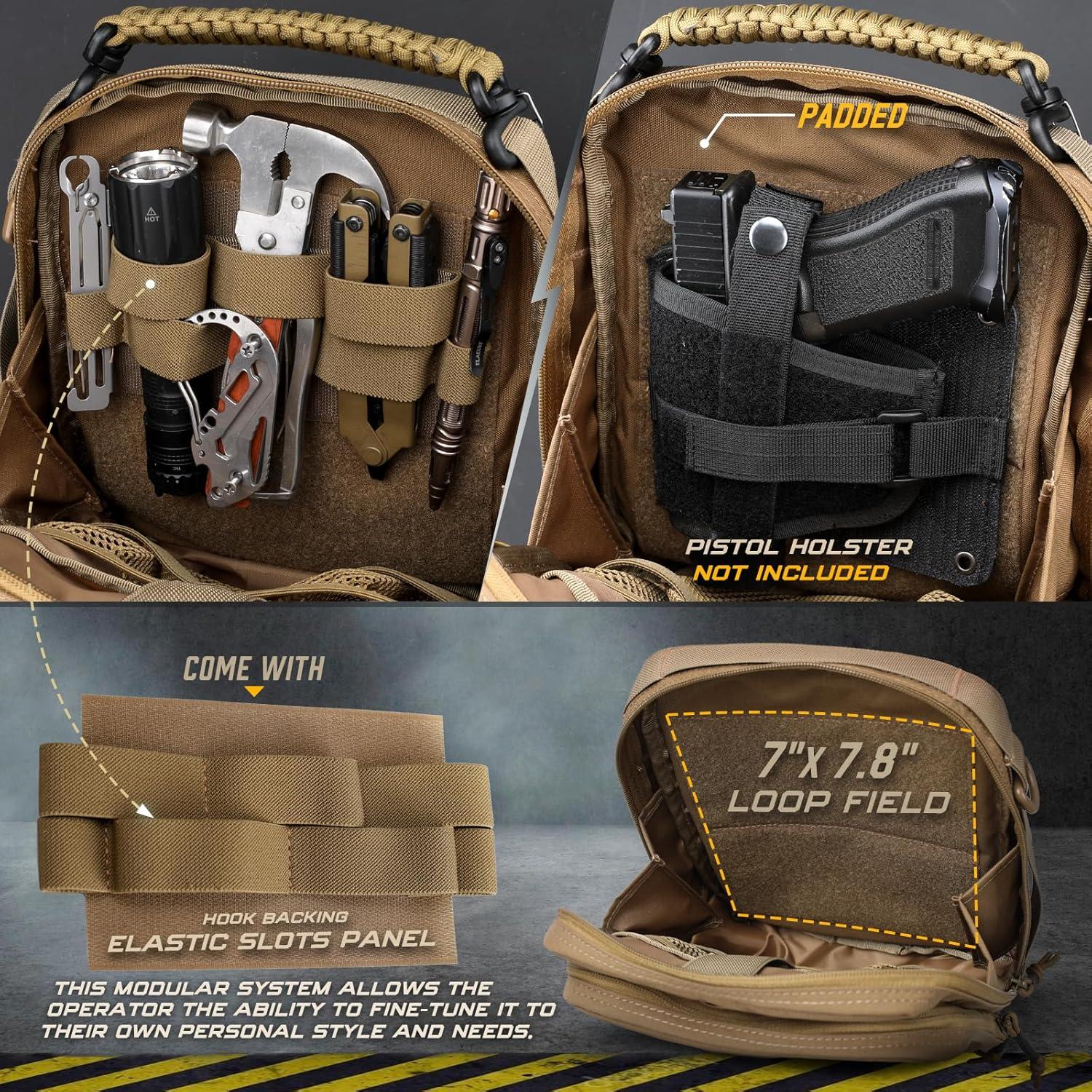 Bolsa Administrativa Táctica Molle WYNEX Marrón Coyote 20.3x9.7x26.9cm