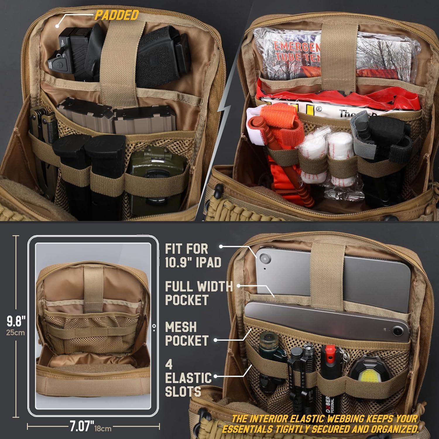 Bolsa Administrativa Táctica Molle WYNEX Marrón Coyote 20.3x9.7x26.9cm