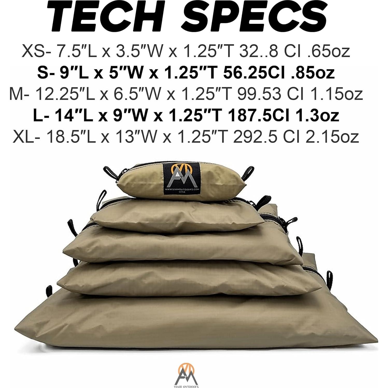 Bolsa de Almacenamiento VIAM Outdoors 5 Piezas Impermeable Marrón