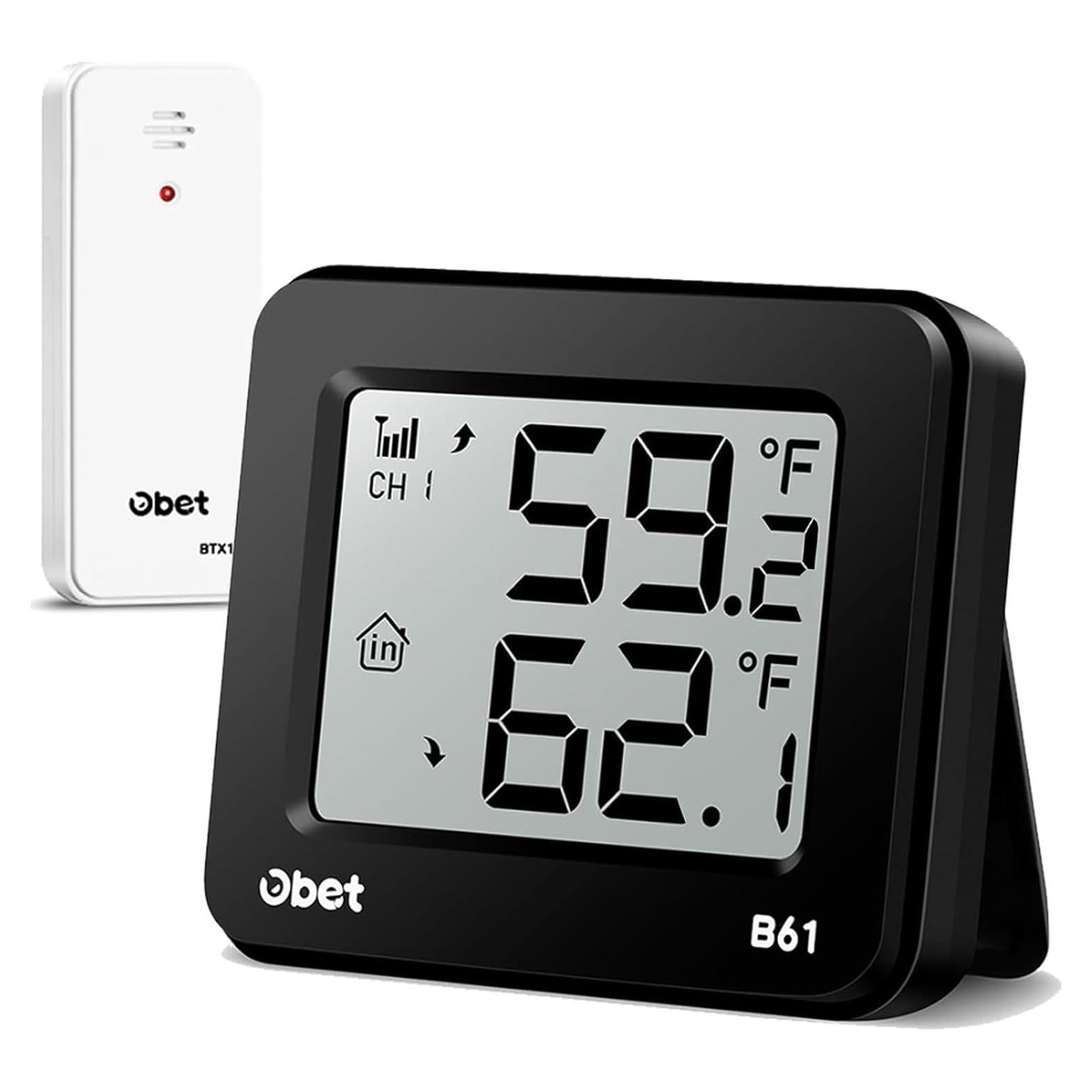 Termómetro Inalámbrico Interior Exterior OBET B61 150m Negro
