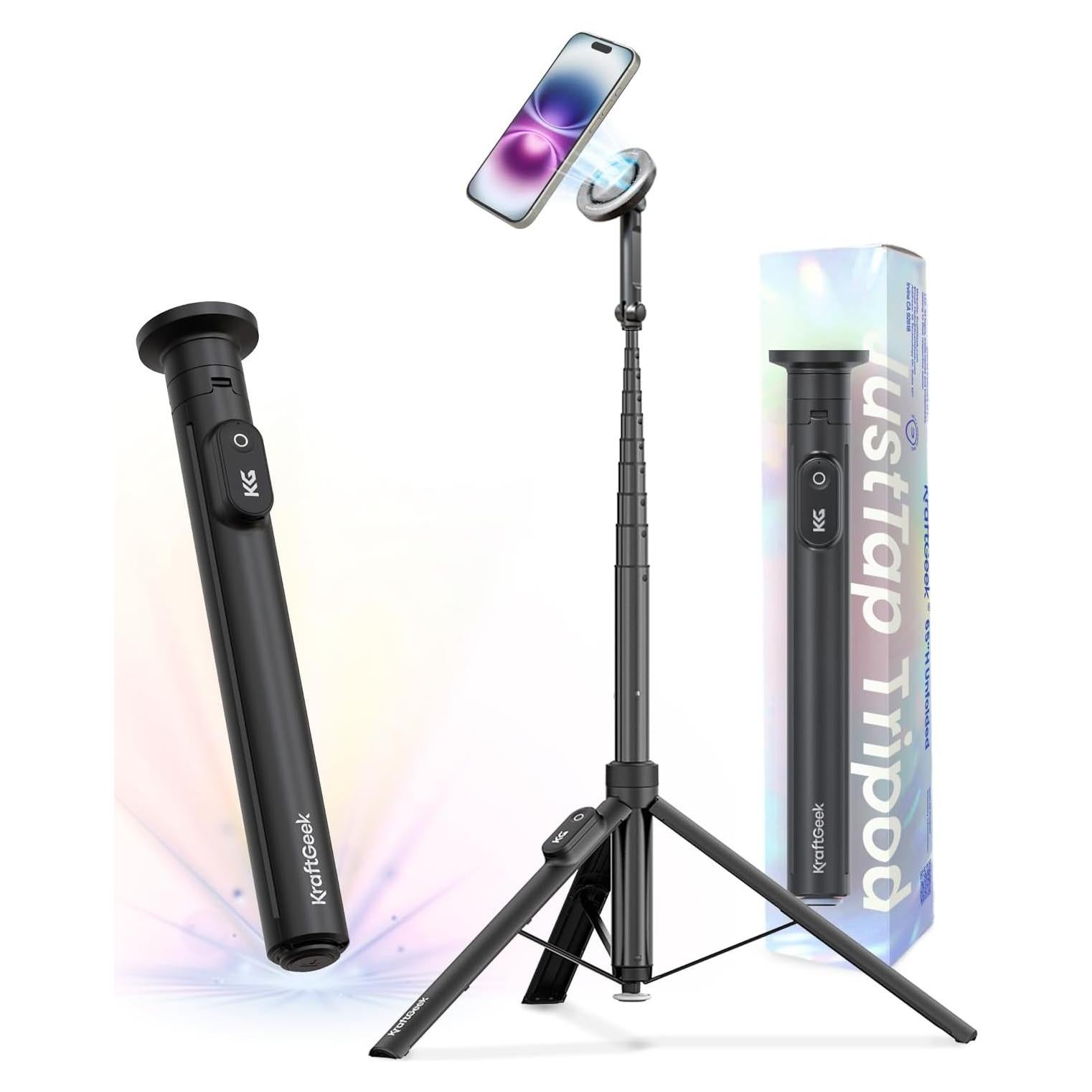 Trípode Magnético Automático KraftGeek para iPhone 66"