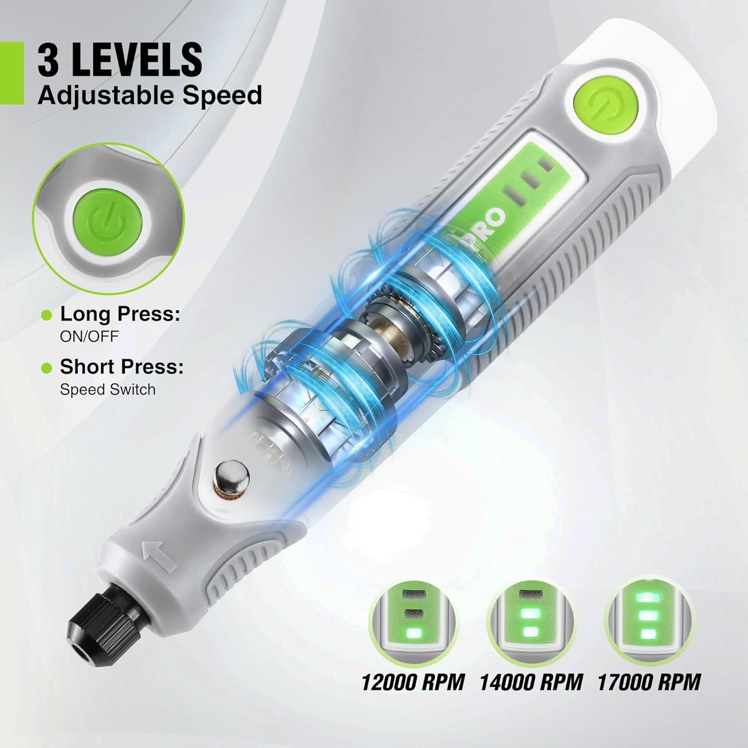 Herramienta Rotativa Inalámbrica Workpro 71 Accesorios 3 Velocidades