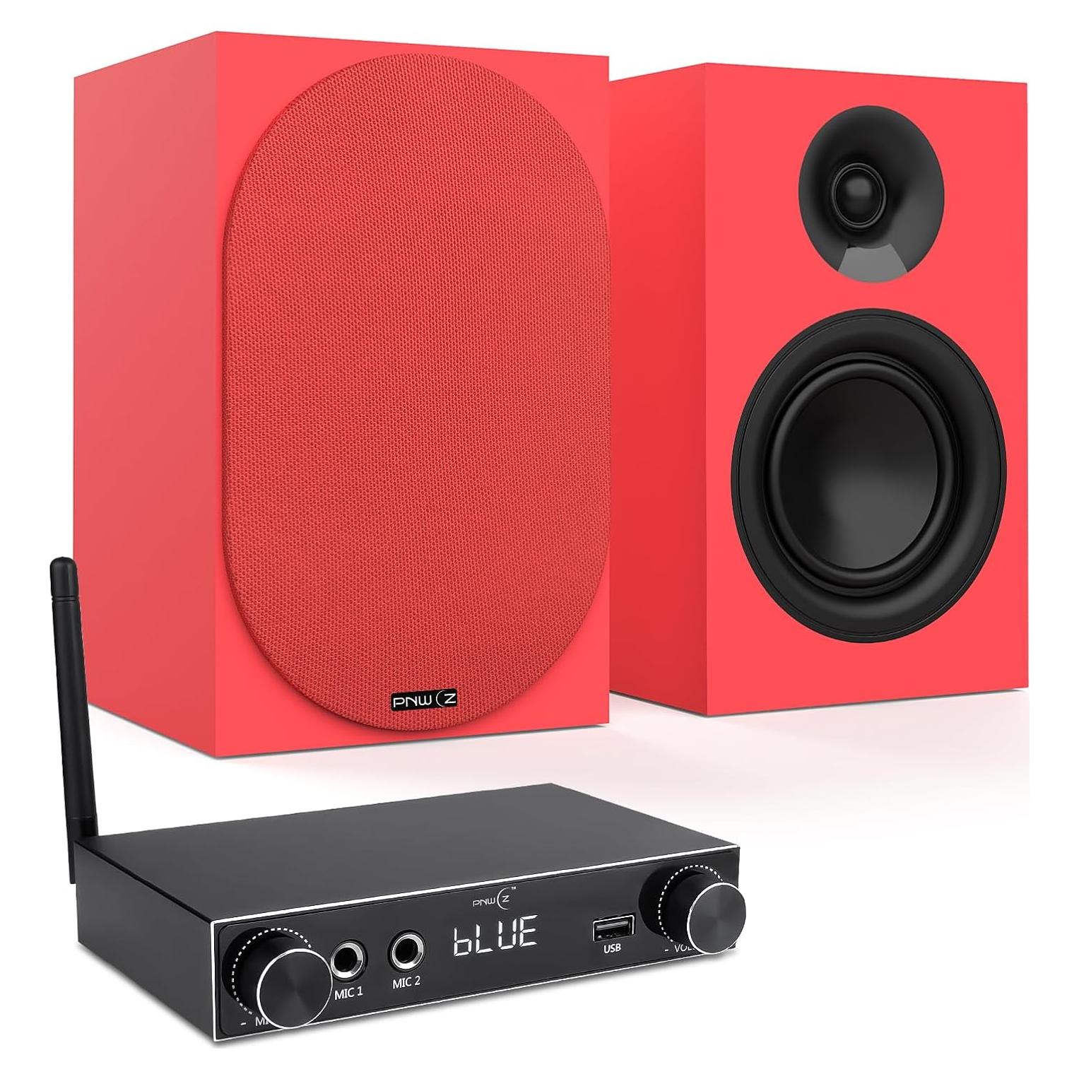 Altavoces de Estantería Pasivos PNWCZ 5.25" Rojo Hi-Fi