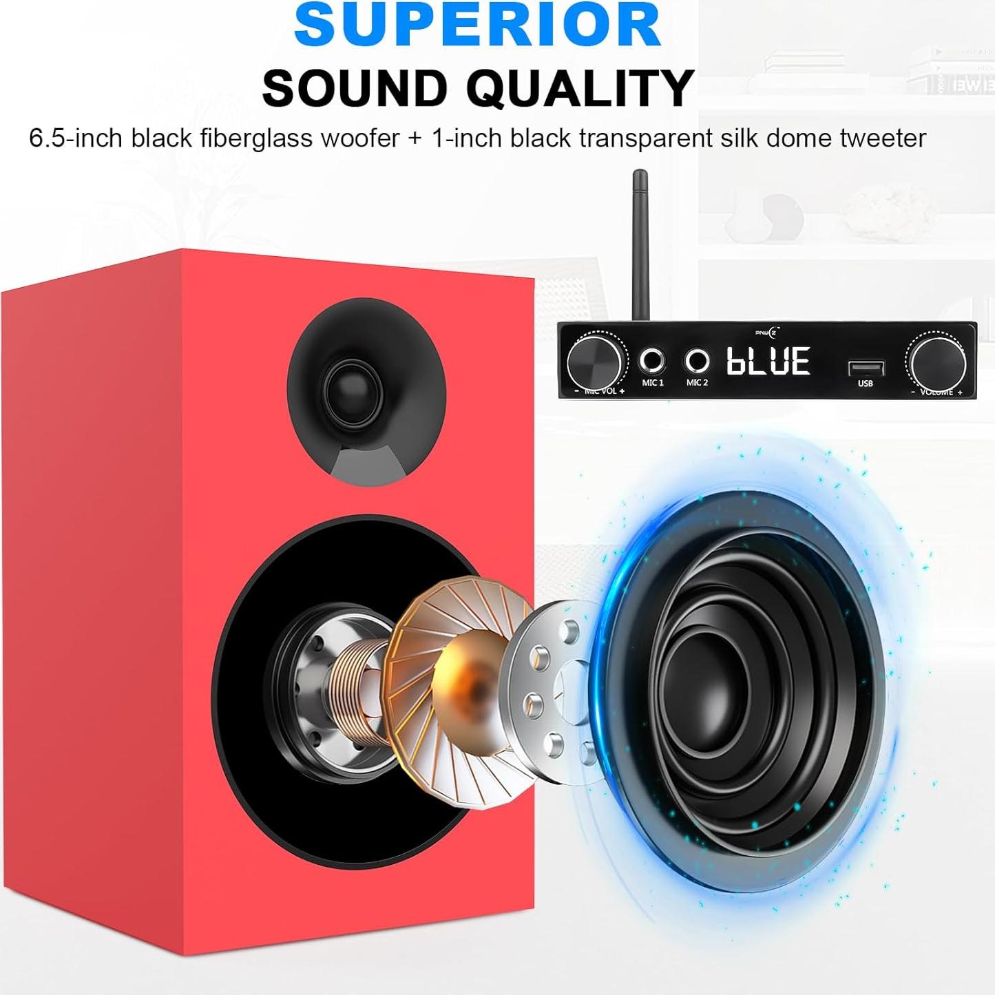 Altavoces de Estantería Pasivos PNWCZ 5.25" Rojo Hi-Fi