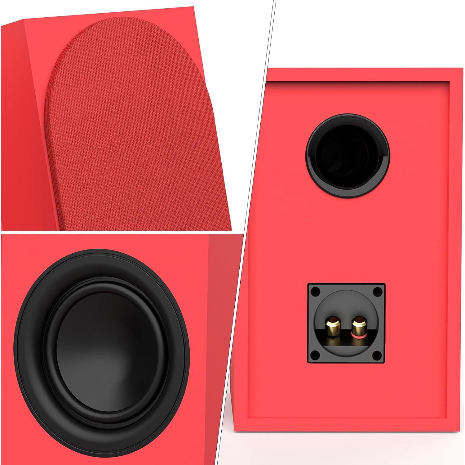 Altavoces de Estantería Pasivos PNWCZ 5.25" Rojo Hi-Fi