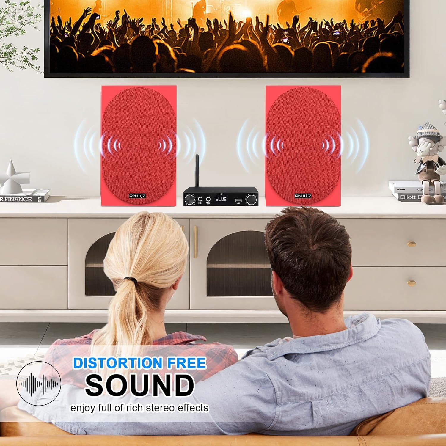 Altavoces de Estantería Pasivos PNWCZ 5.25" Rojo Hi-Fi