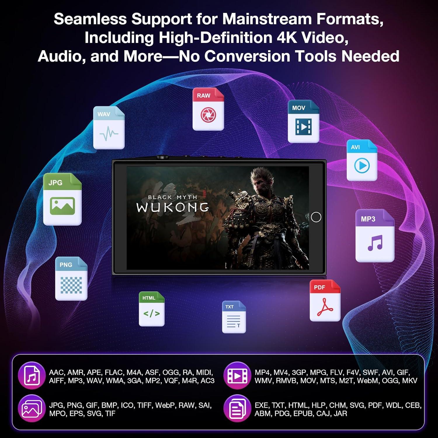 Reproductor MP3 Android 13 YEOODOP 192GB Bluetooth WiFi