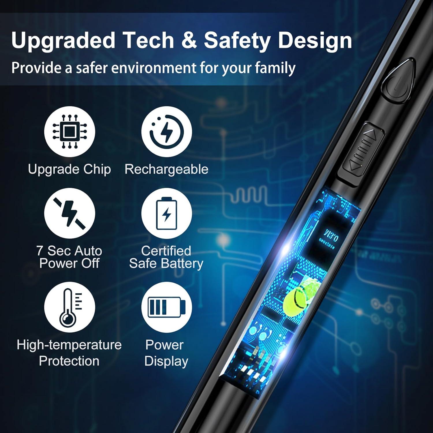 Paquete de 2 Encendedores Eléctricos KTEBO PRO USB 30 cm