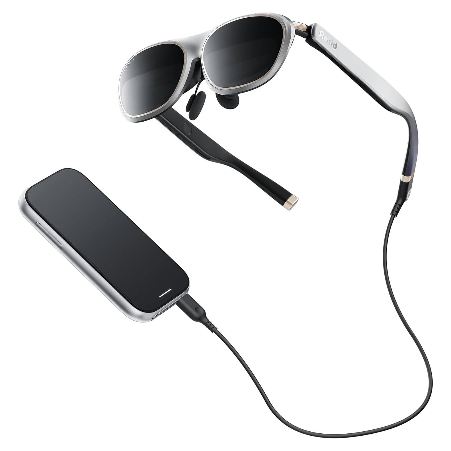 Gafas AR Rokid Max2 Plateadas 360" Micro-OLED 120Hz