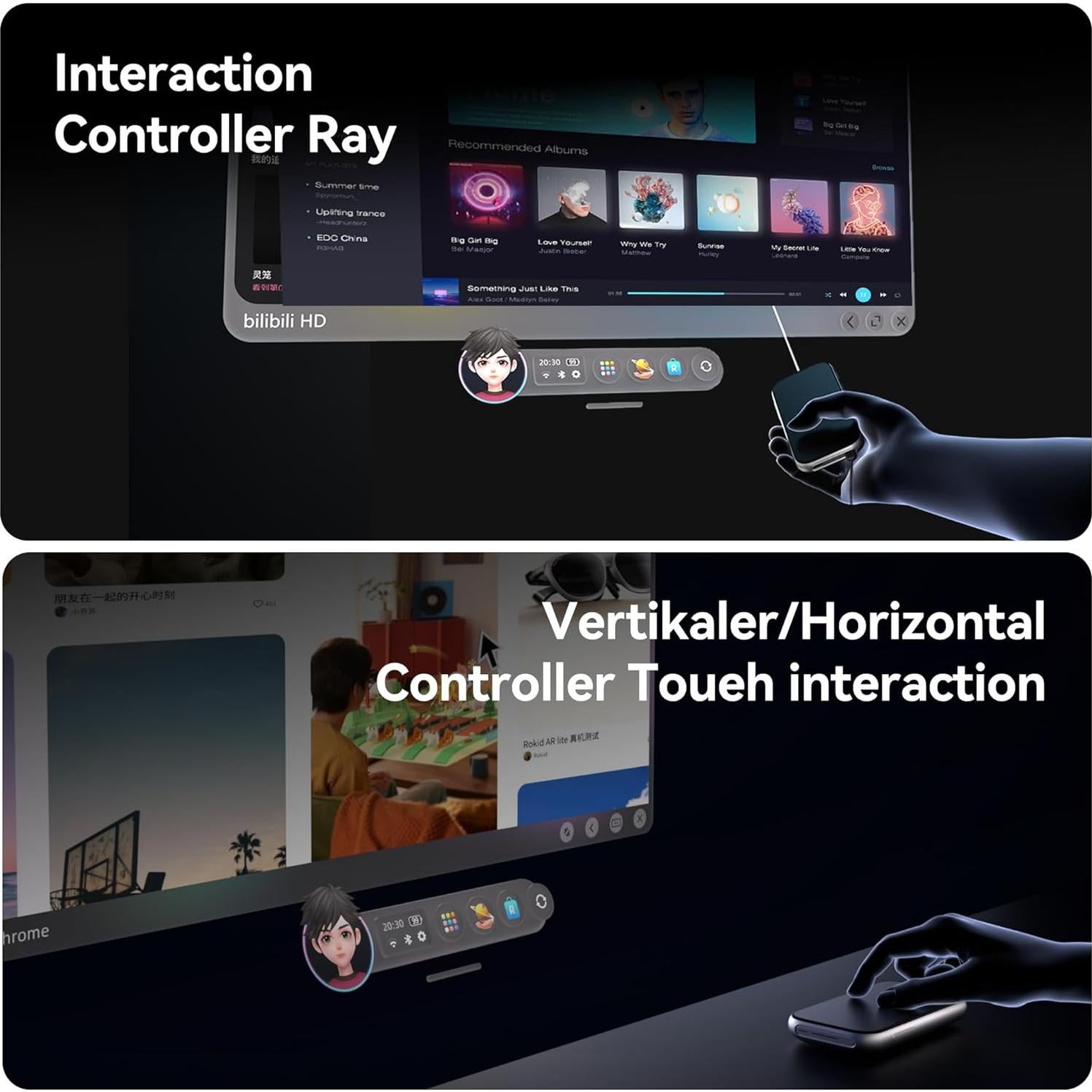 Gafas AR Rokid Max2 Plateadas 360" Micro-OLED 120Hz