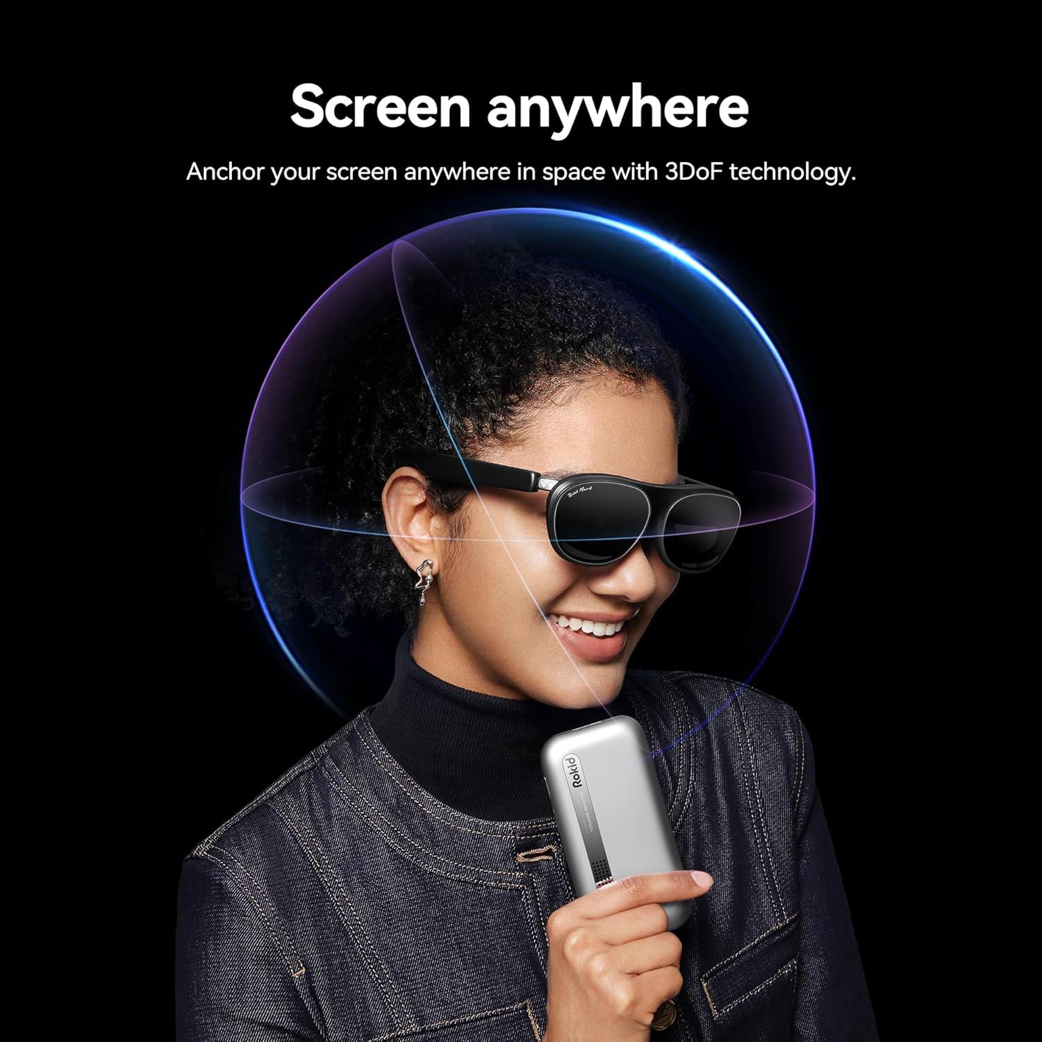 Gafas AR Rokid Max2 Plateadas 360" Micro-OLED 120Hz