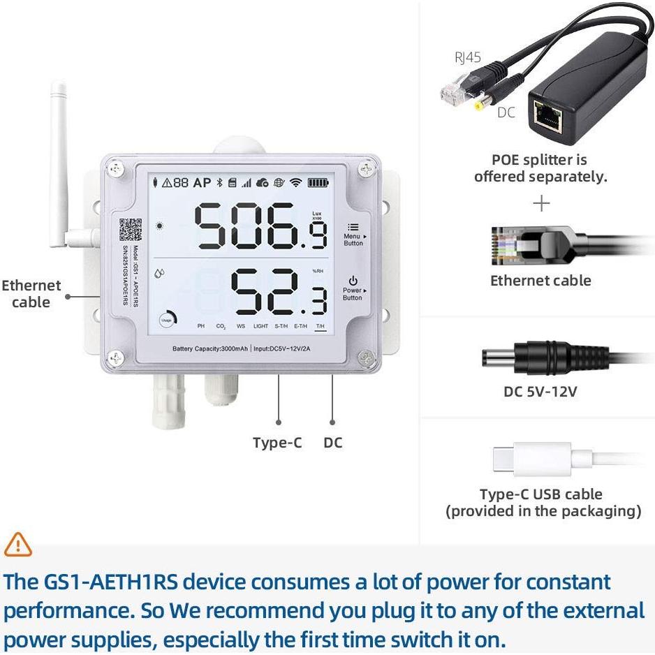 Termómetro Higrómetro WiFi UbiBot GS1-AETH1RS + Sirena