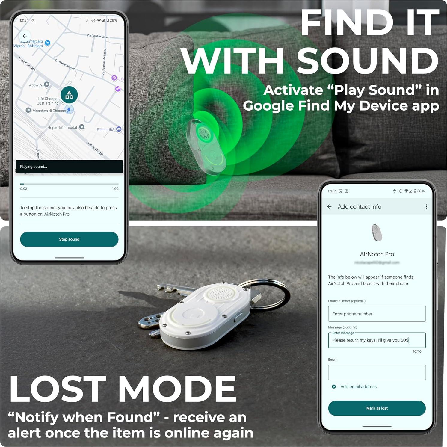 Localizador Bluetooth Rolling Square AirNotch Pro - Blanco