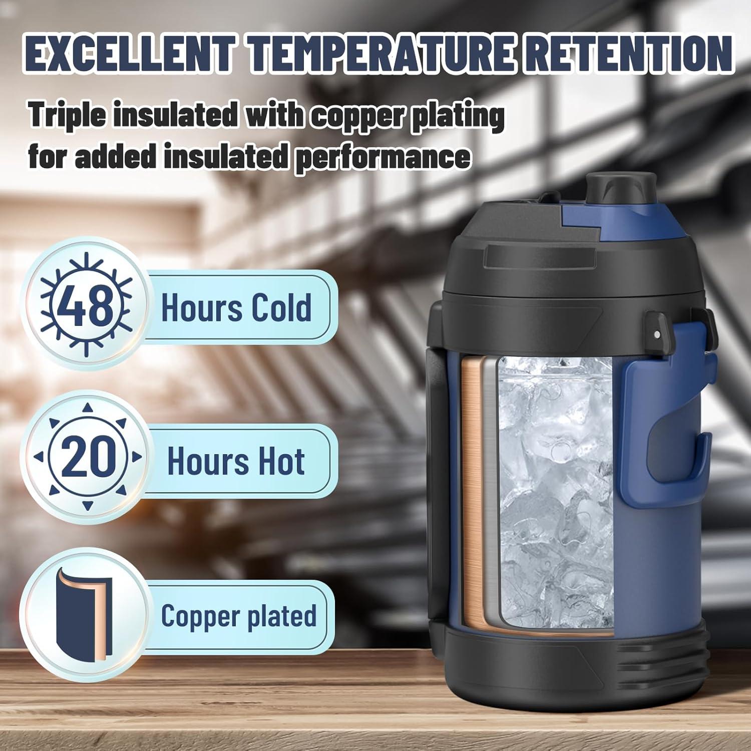 Jarra de Agua Aislada Zukro 1 Galón Acero Inoxidable 128 oz