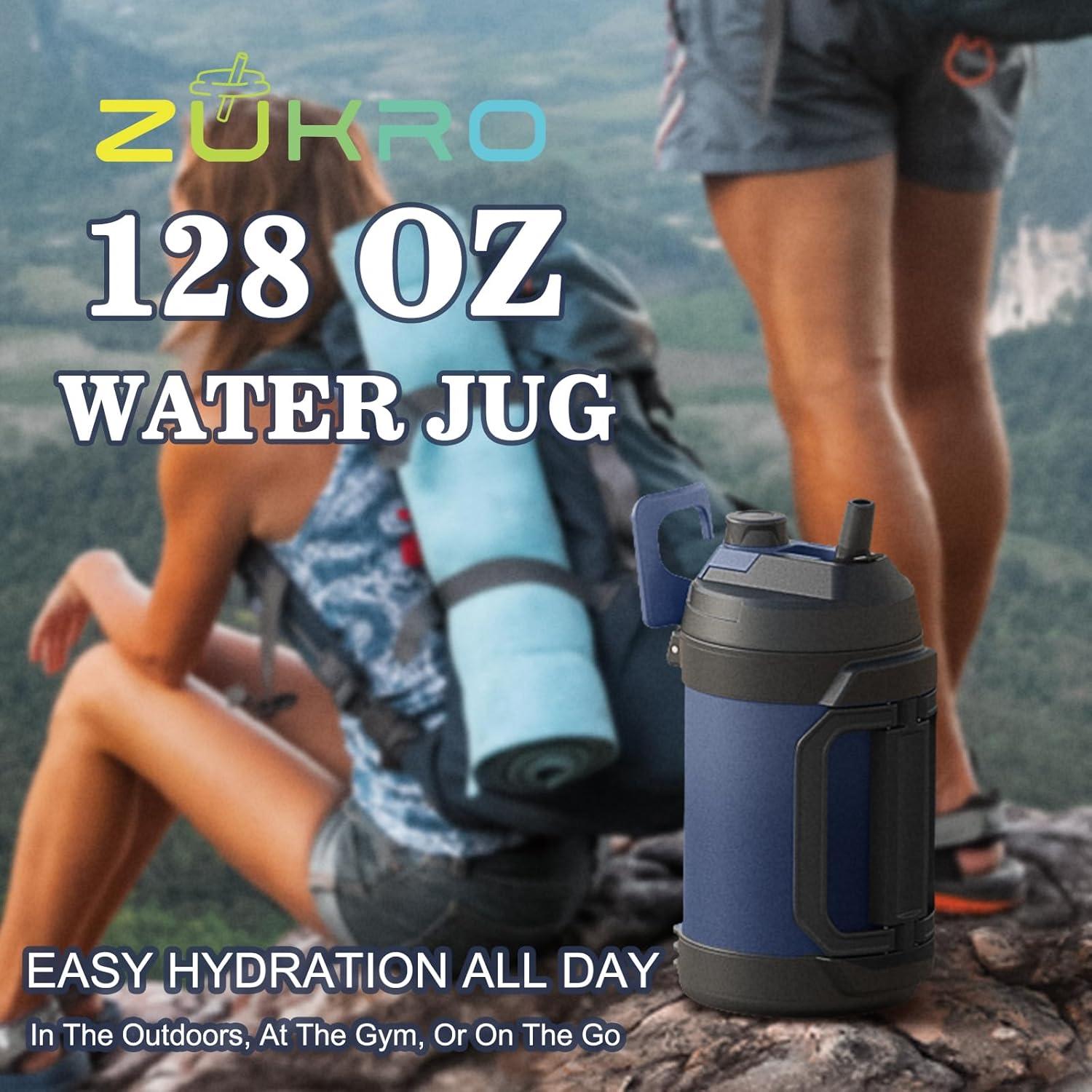 Jarra de Agua Aislada Zukro 1 Galón Acero Inoxidable 128 oz