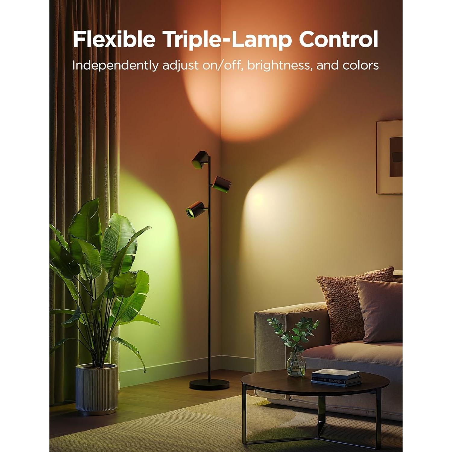 Lámpara de Pie Govee H60B2 con 3 Luces Rotativas y 64 Escenas