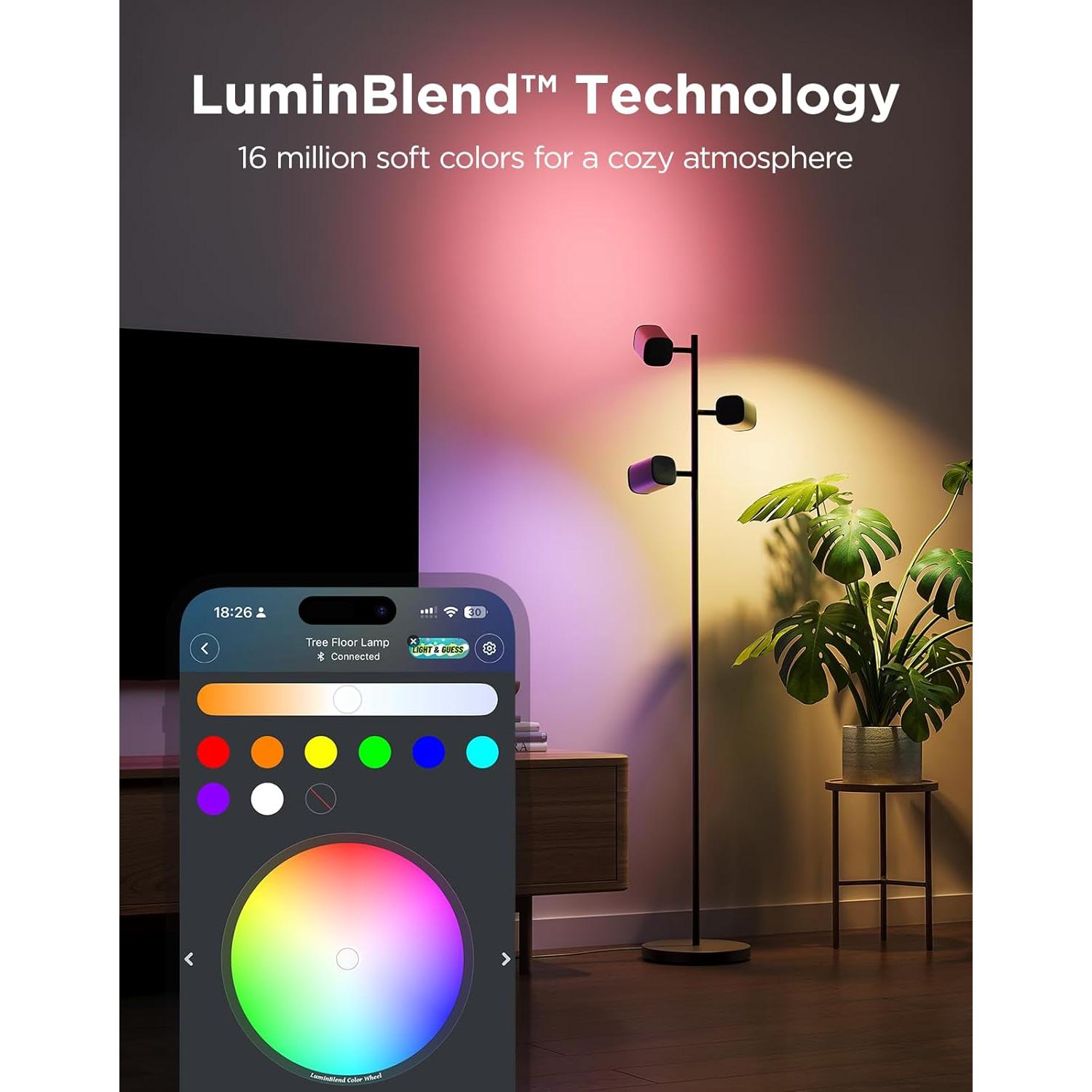 Lámpara de Pie Govee H60B2 con 3 Luces Rotativas y 64 Escenas