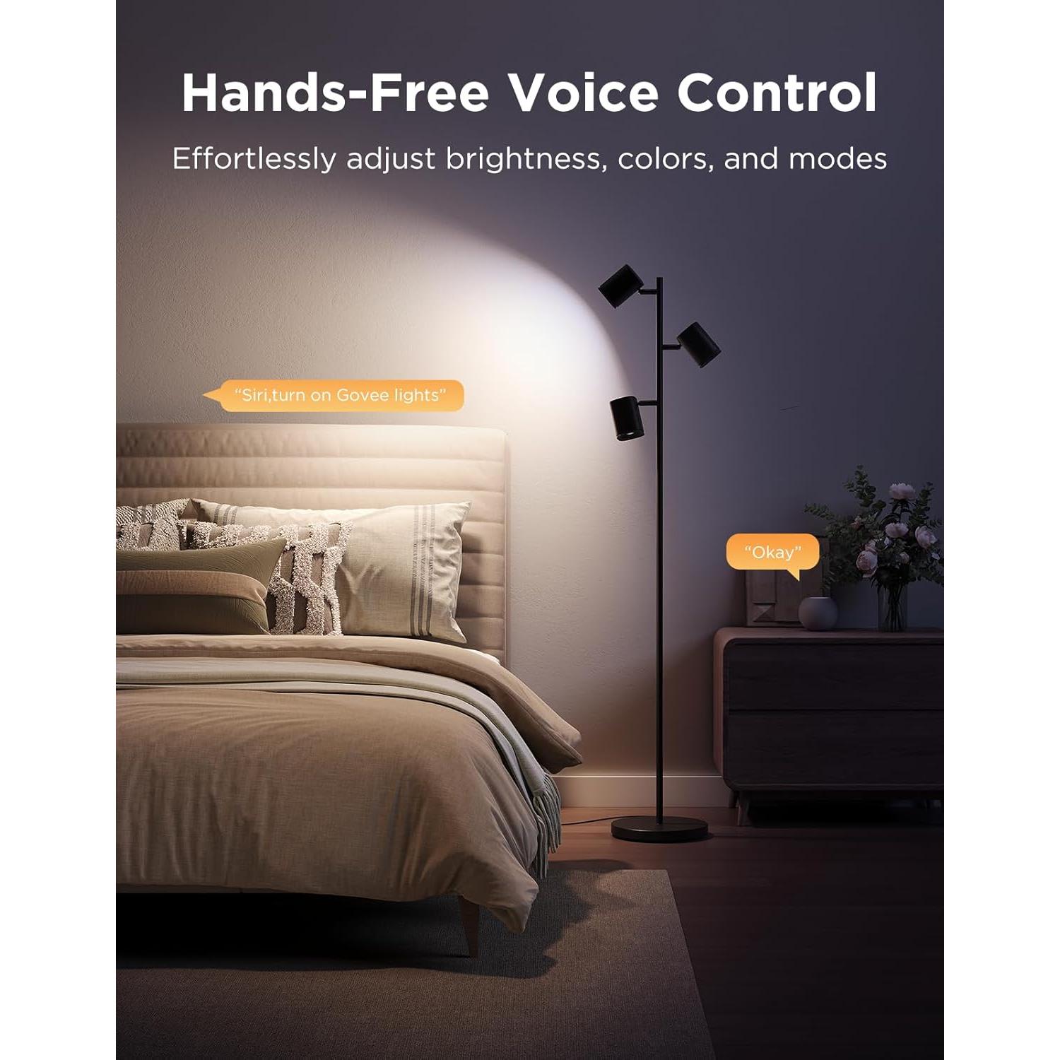 Lámpara de Pie Govee H60B2 con 3 Luces Rotativas y 64 Escenas