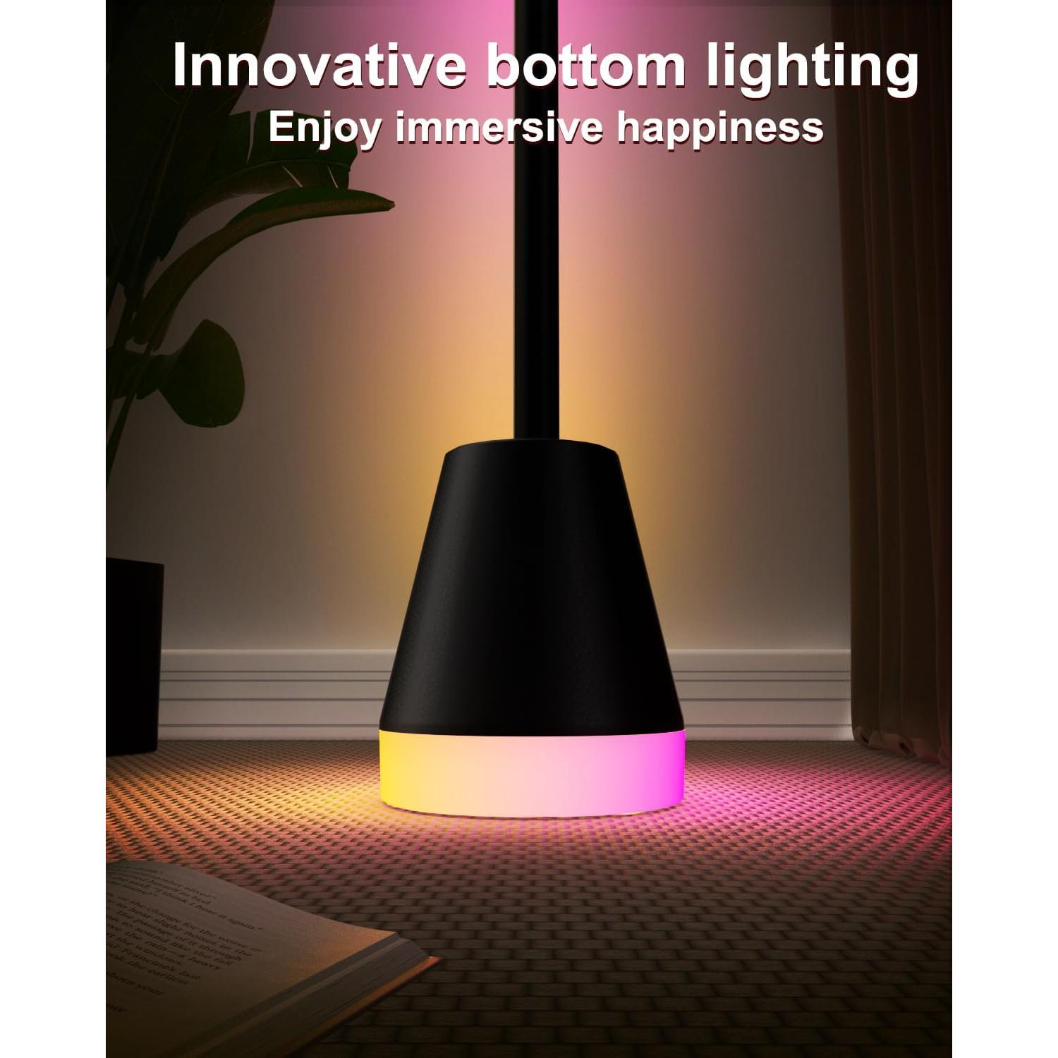 Lámpara de Pie RGB LED Inteligente Keepsmile 149.86 cm Negro Mate