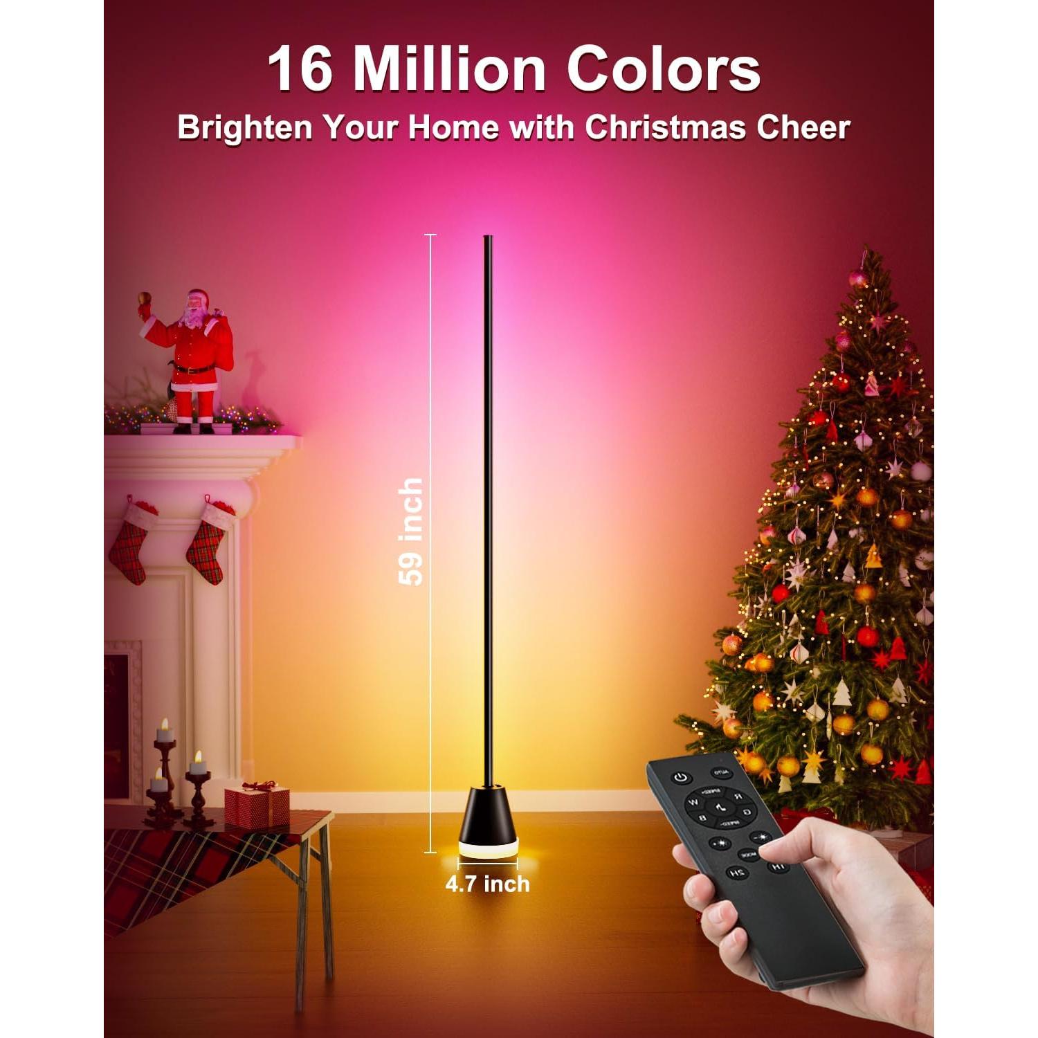 Lámpara de Pie RGB LED Inteligente Keepsmile 149.86 cm Negro Mate