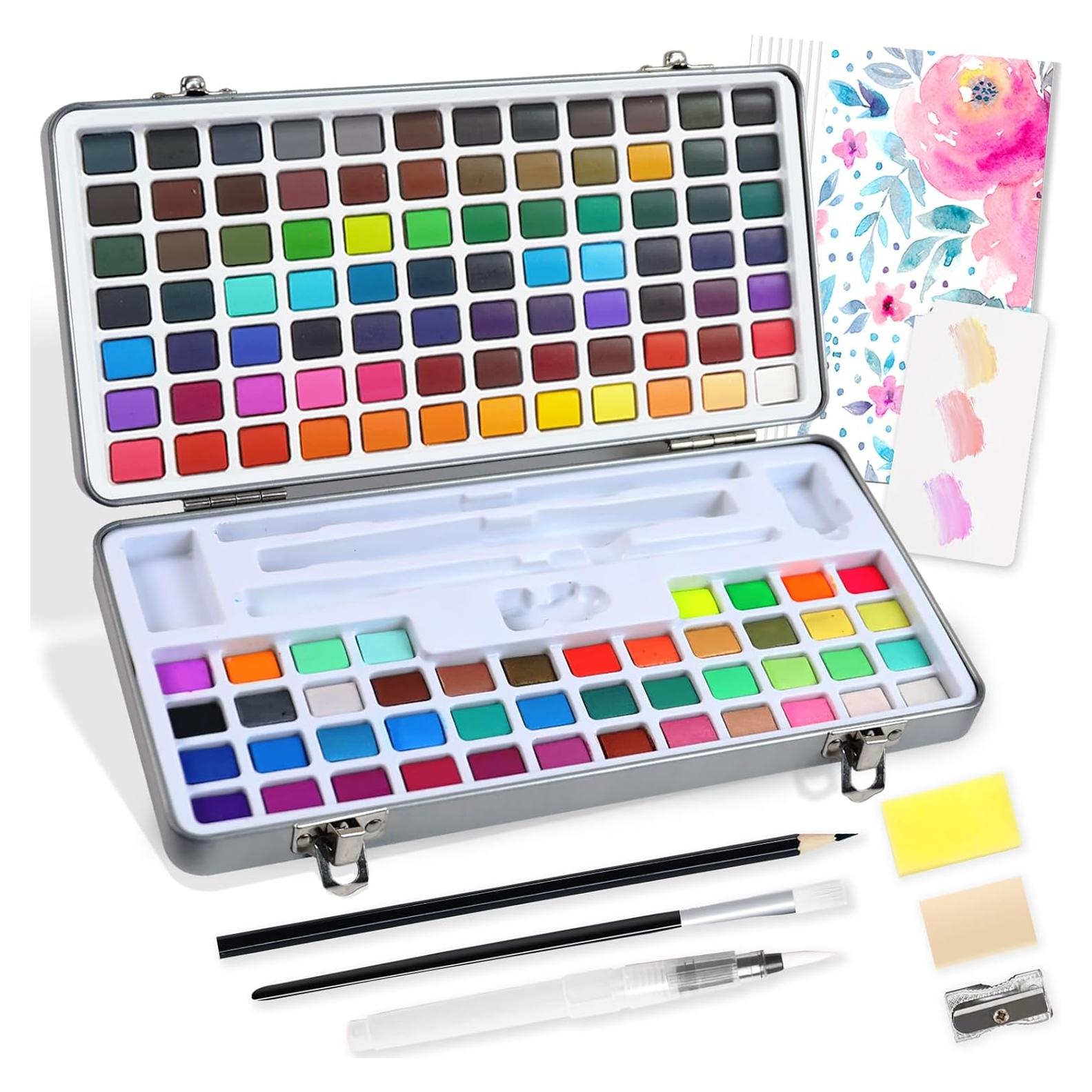 Juego de Pinturas Acuareladas Tavolozza Fine Arts 128 Colores