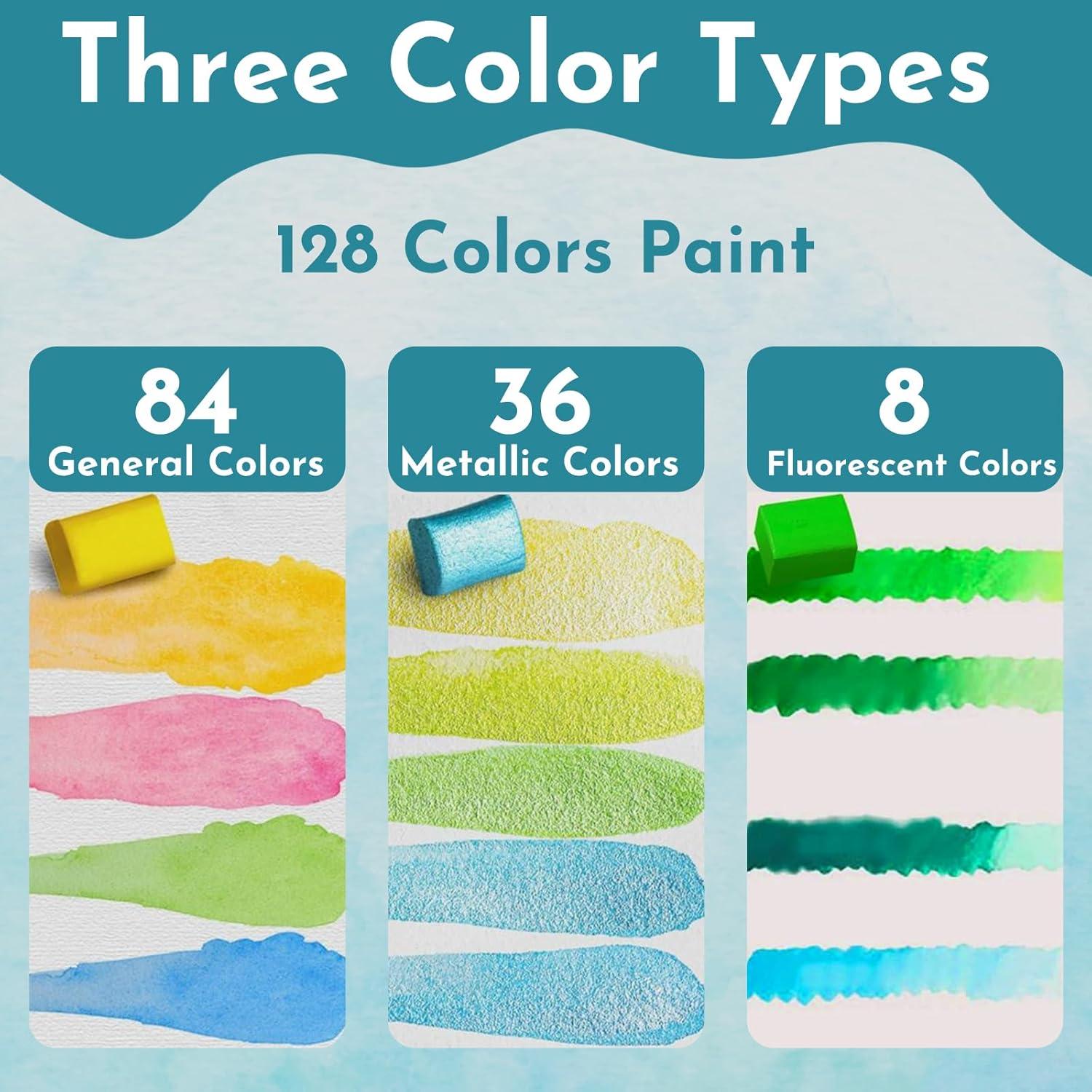 Juego de Pinturas Acuareladas Tavolozza Fine Arts 128 Colores