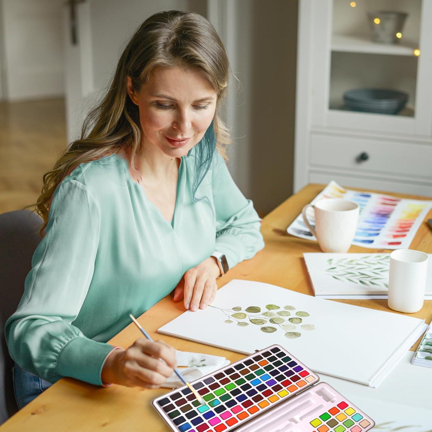 Juego de Pinturas Acuareladas Tavolozza Fine Arts 128 Colores