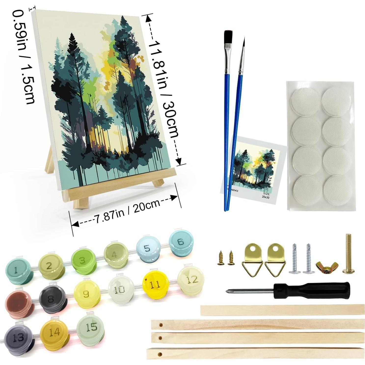 Kit de Pintura por Números JOOZ 20x30 cm Bosque Abstracto