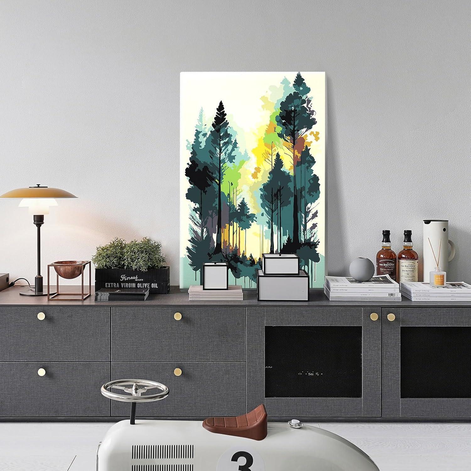 Kit de Pintura por Números JOOZ 20x30 cm Bosque Abstracto