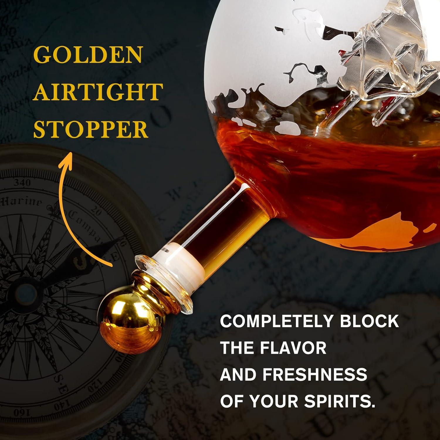 Decantador de Whisky Globo PONPUR 1000ml con Bandeja