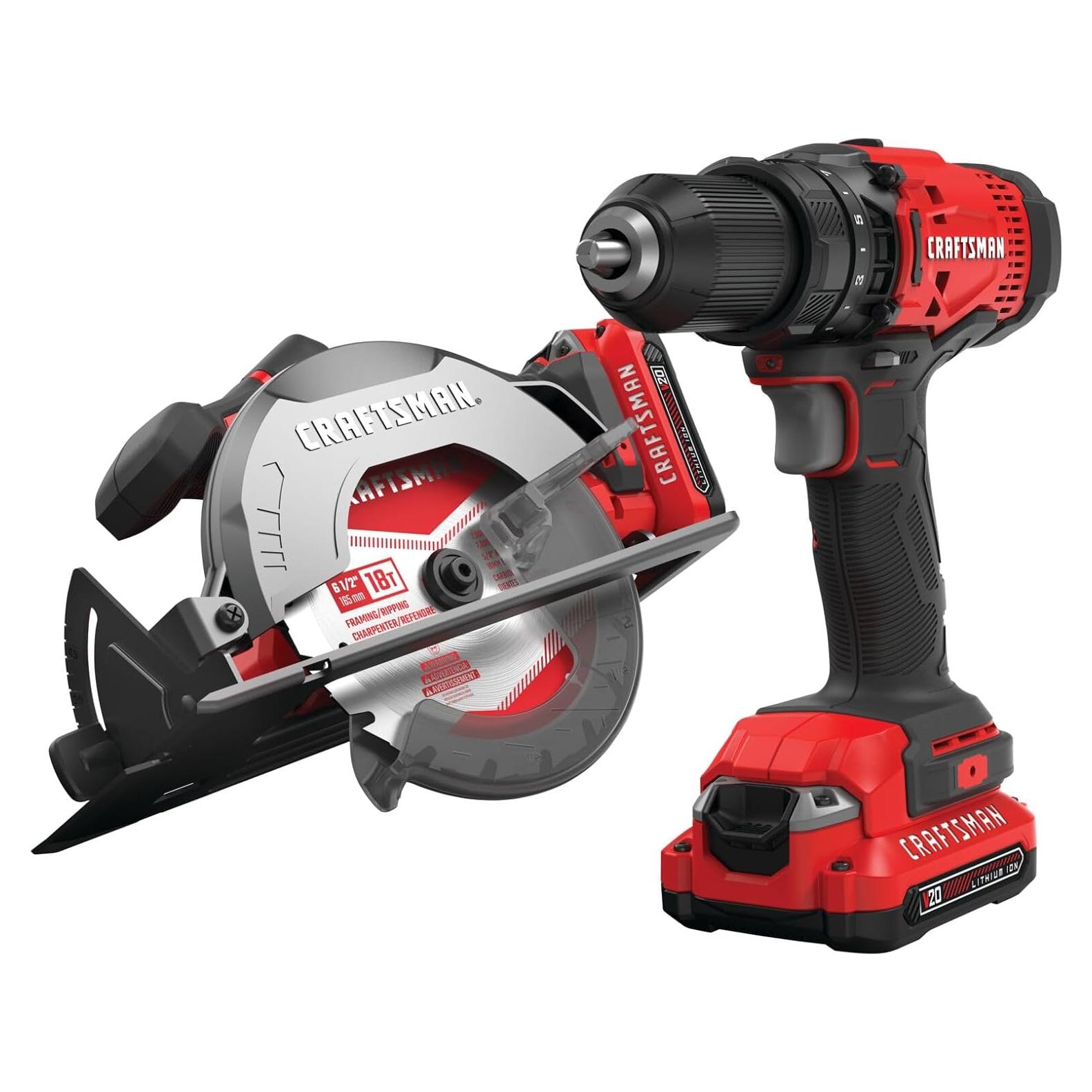 Kit de Herramientas Inalámbricas CRAFTSMAN V20 con Taladro y Sierra Circular