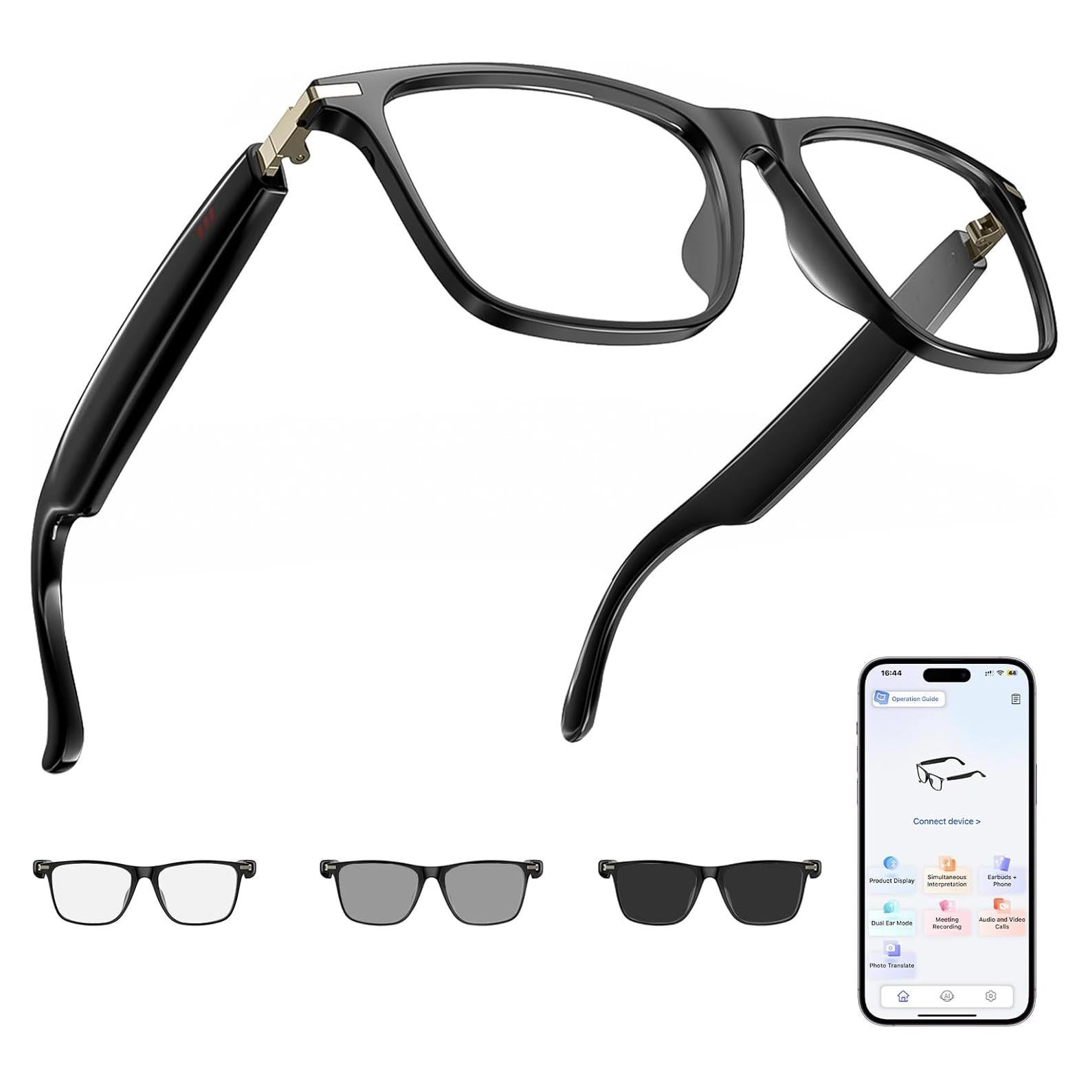 Gafas Inteligentes de Traducción AI Shovira 138 Idiomas Bluetooth