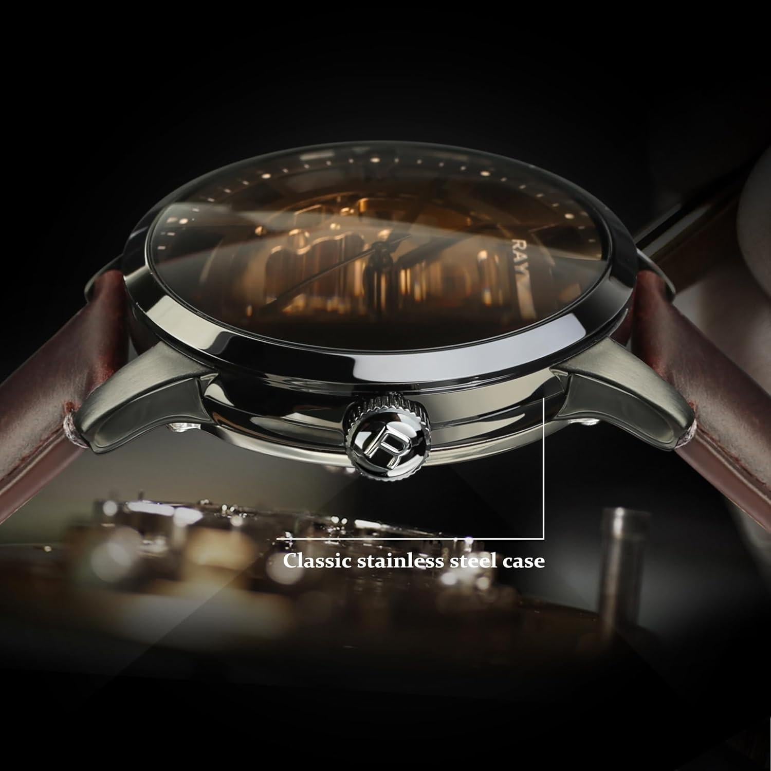 Reloj Automático Hombre FORSINING RM010-9 Esfera Esqueleto Cuero