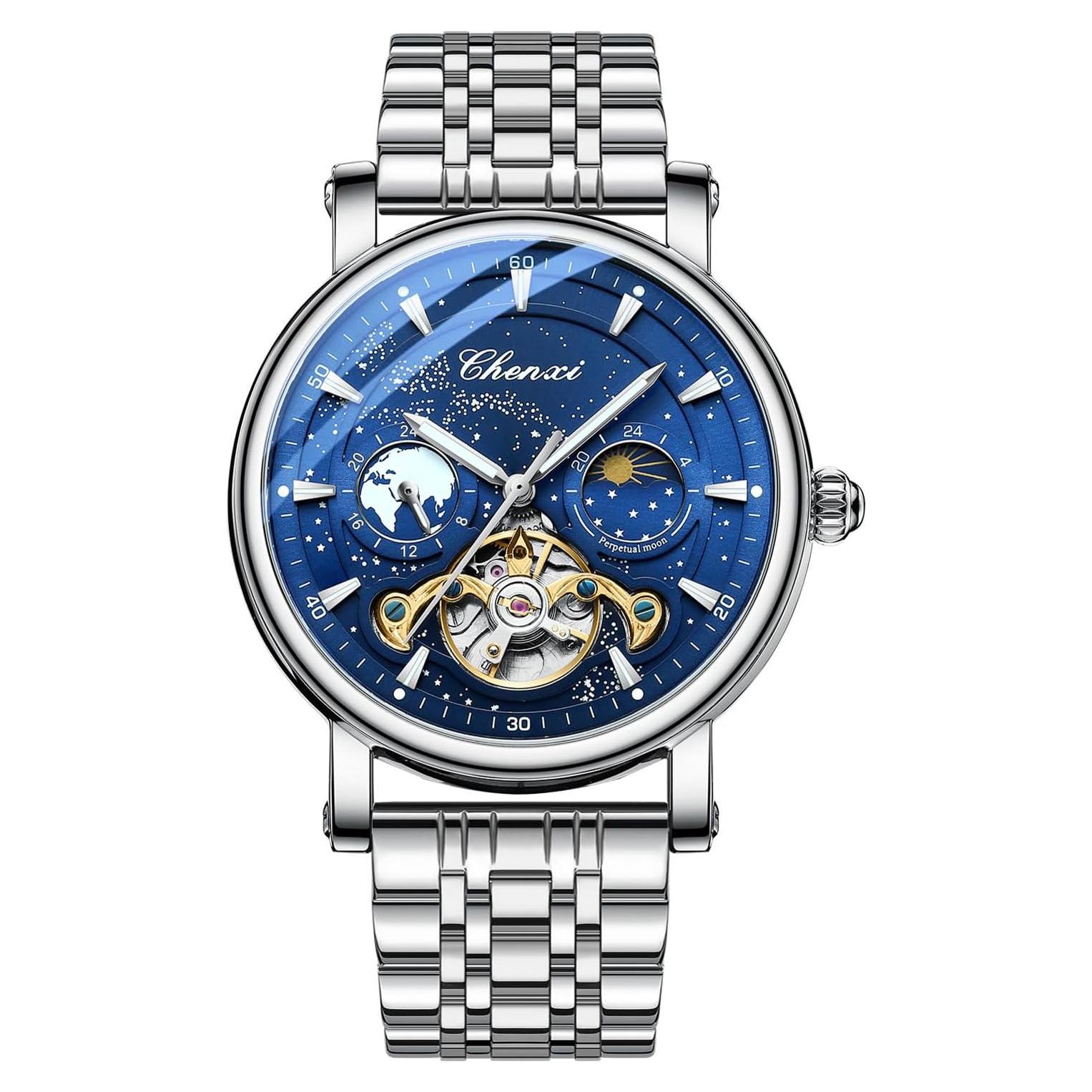 Reloj Automático LOREO 8872 Hombre 44mm Correa Cuero Acero