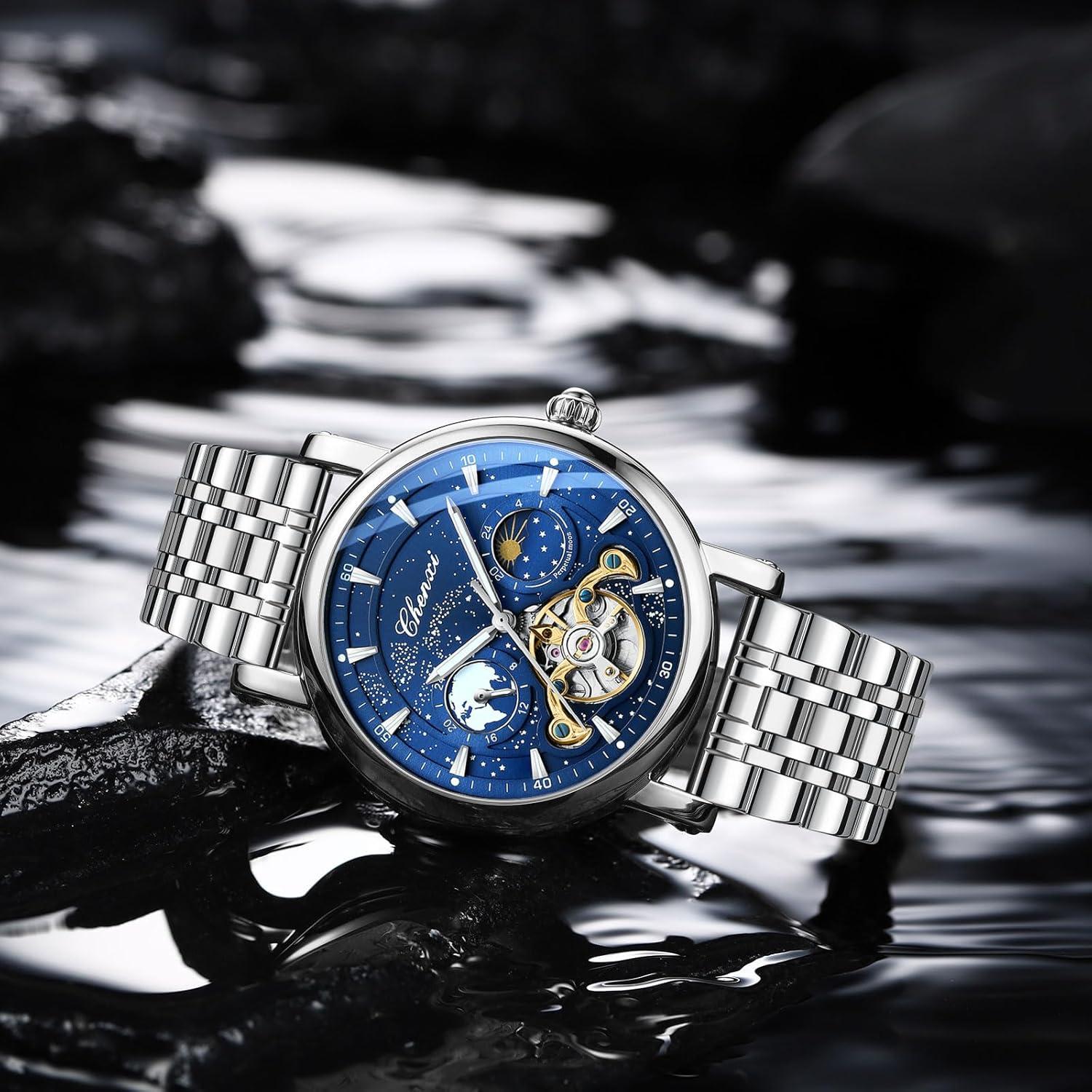 Reloj Automático LOREO 8872 Hombre 44mm Correa Cuero Acero