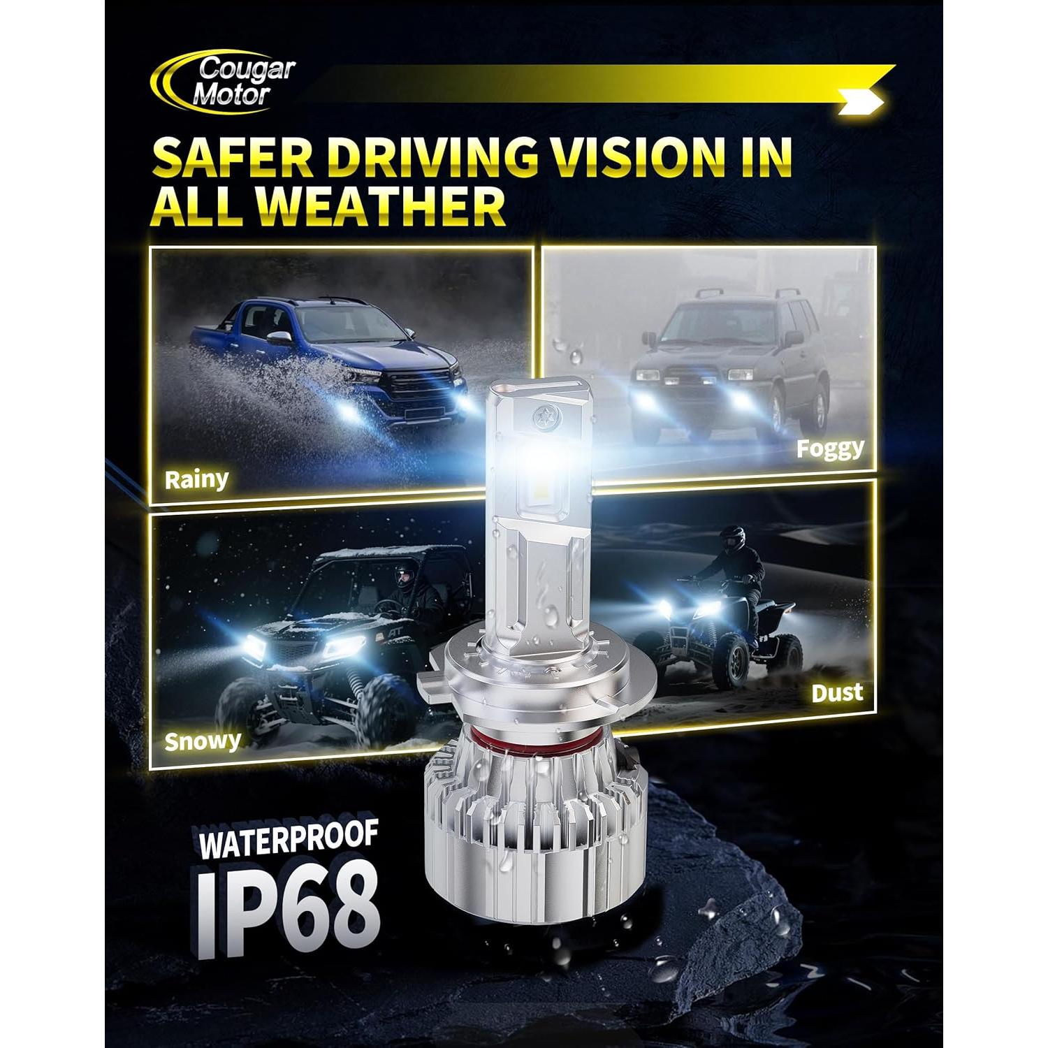 Bombillas de Luz de Niebla H7 Cougar Motor 6500K, Paquete de 2