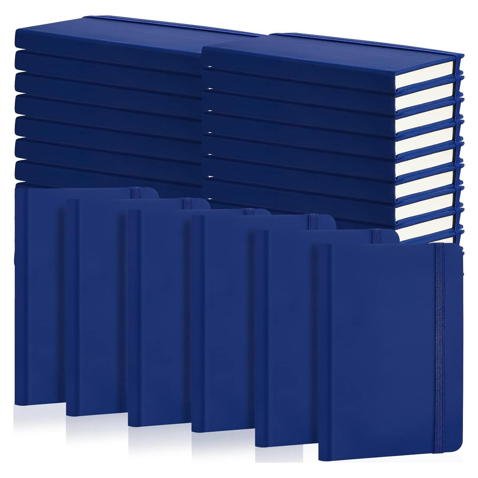 40 Cuadernos A6 Laumoi Azul con Banda Elástica y Cinta