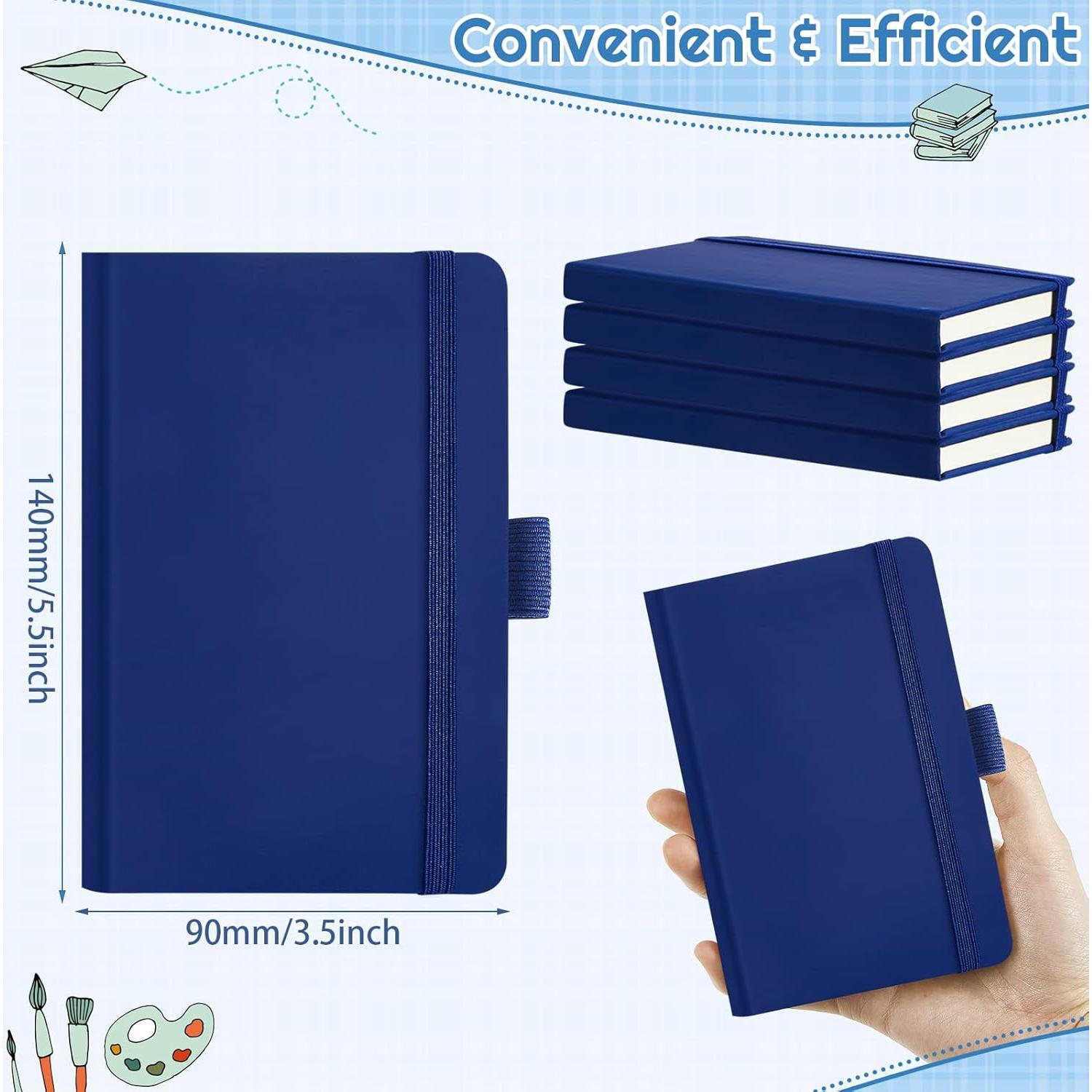 40 Cuadernos A6 Laumoi Azul con Banda Elástica y Cinta