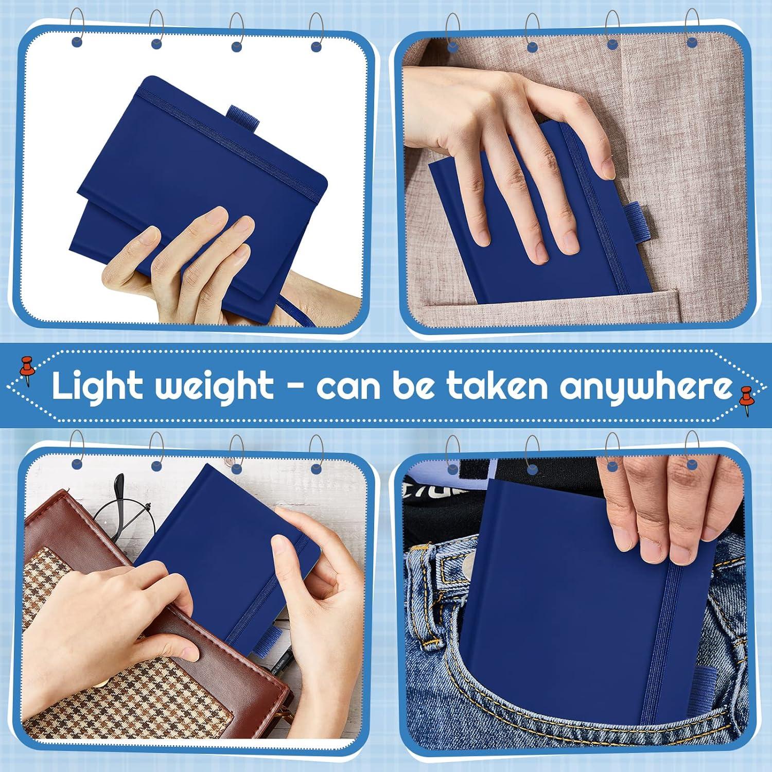 40 Cuadernos A6 Laumoi Azul con Banda Elástica y Cinta