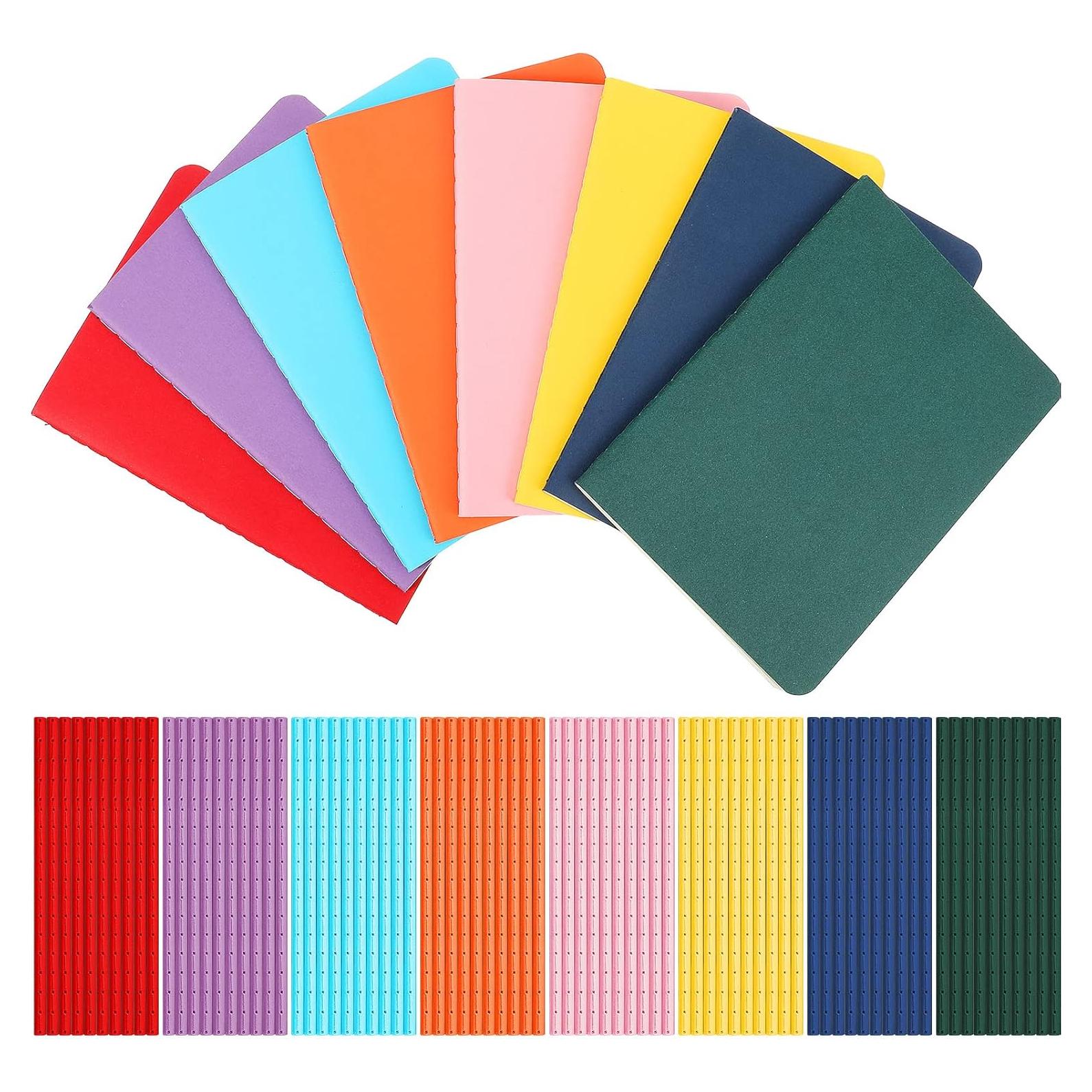 Paquete de 80 Mini Cuadernos Epakh A6 Coloridos 24 Hojas