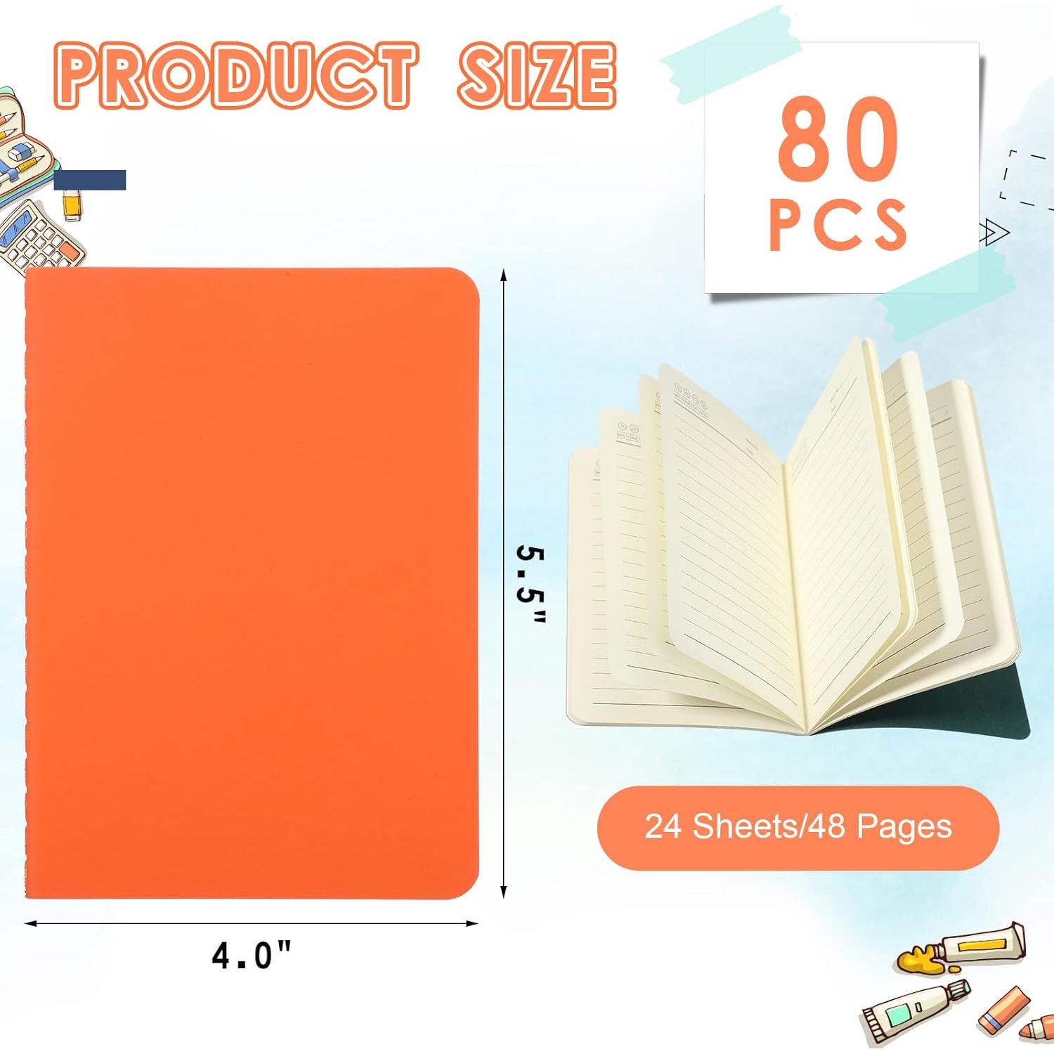 Paquete de 80 Mini Cuadernos Epakh A6 Coloridos 24 Hojas