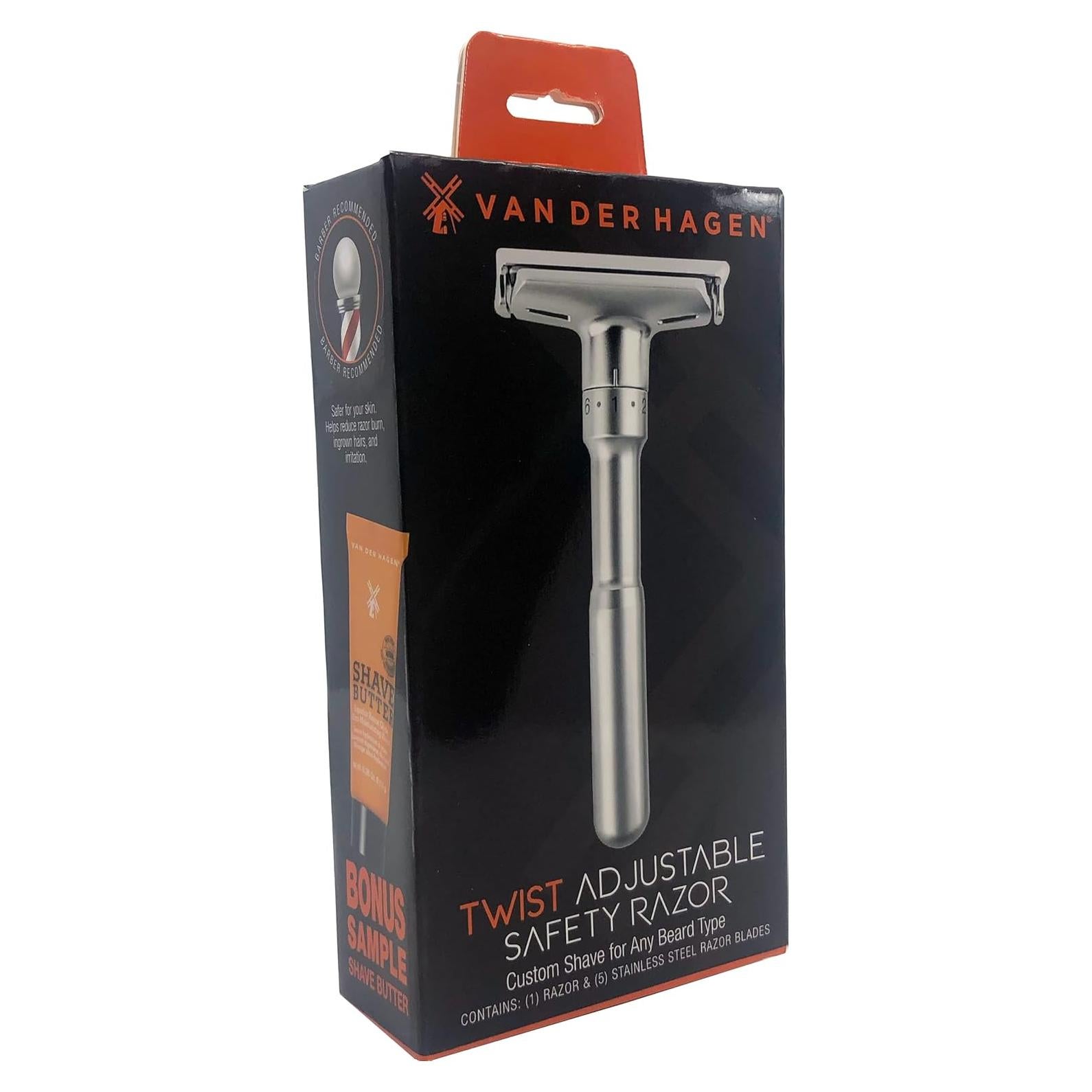 Maquinilla de Afeitar Ajustable Van Der Hagen Plata Mate