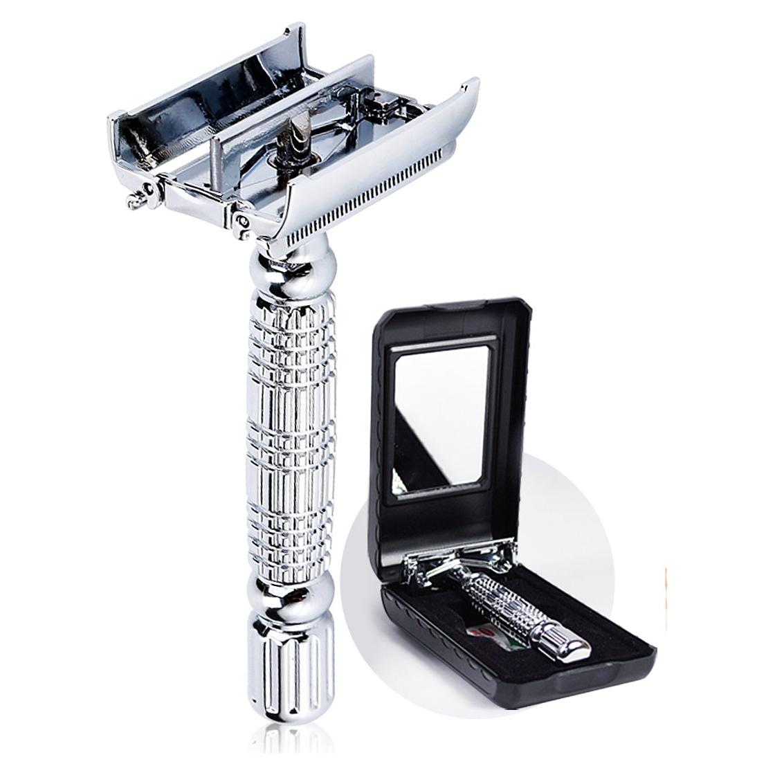 Maquinilla de Afeitar BAILI Mariposa Doble Bisel con Estuche