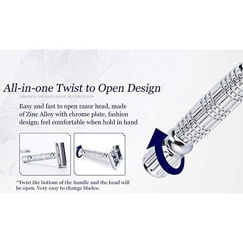 Maquinilla de Afeitar BAILI Mariposa Doble Bisel con Estuche