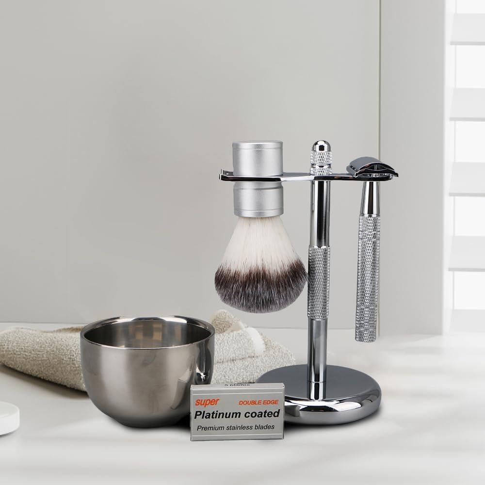 Set de Afeitado Masculino 5 en 1 con Maquinilla Doble Filo