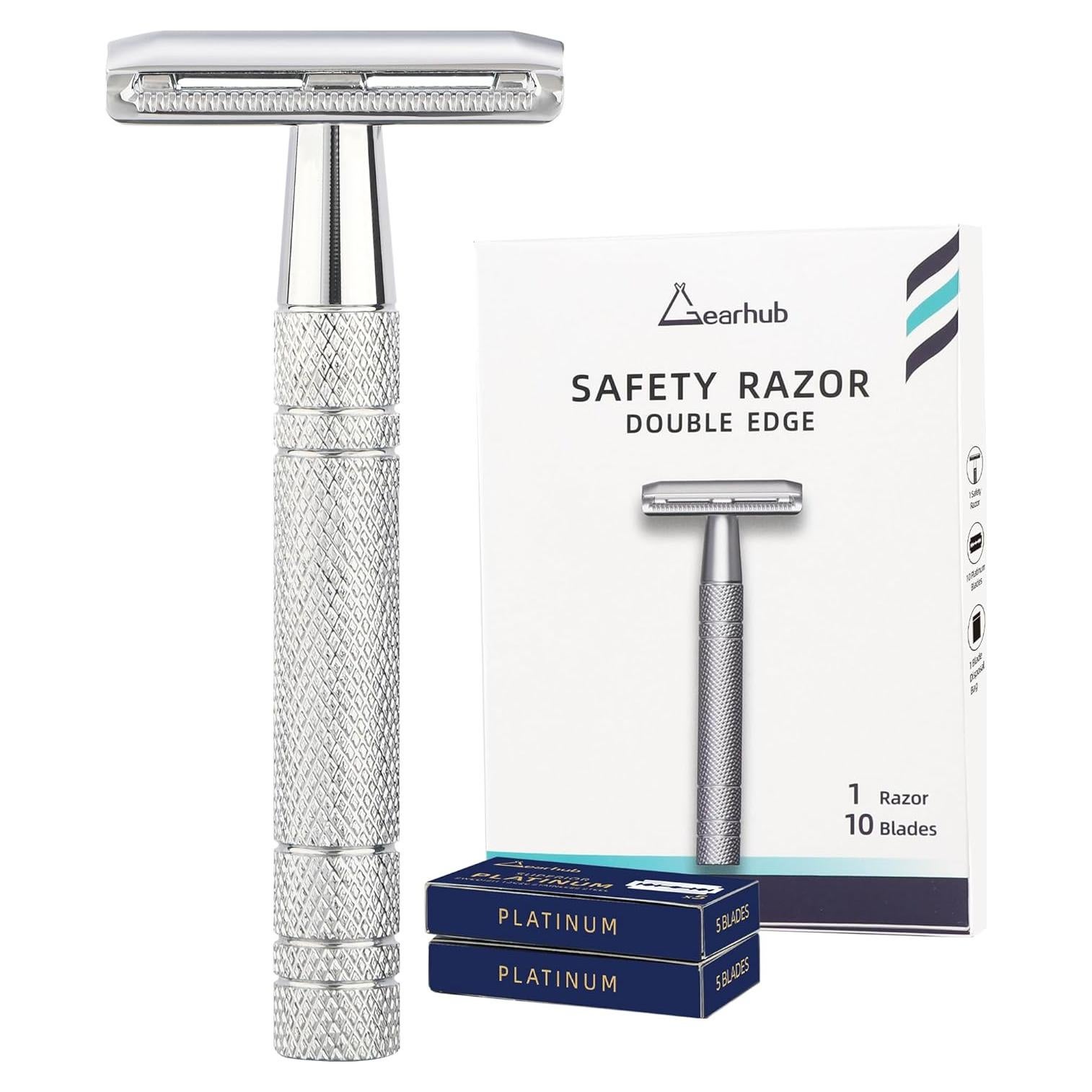 Maquinilla de Afeitar de Seguridad Gearhub GRB2D Plata con 10 Cuchillas
