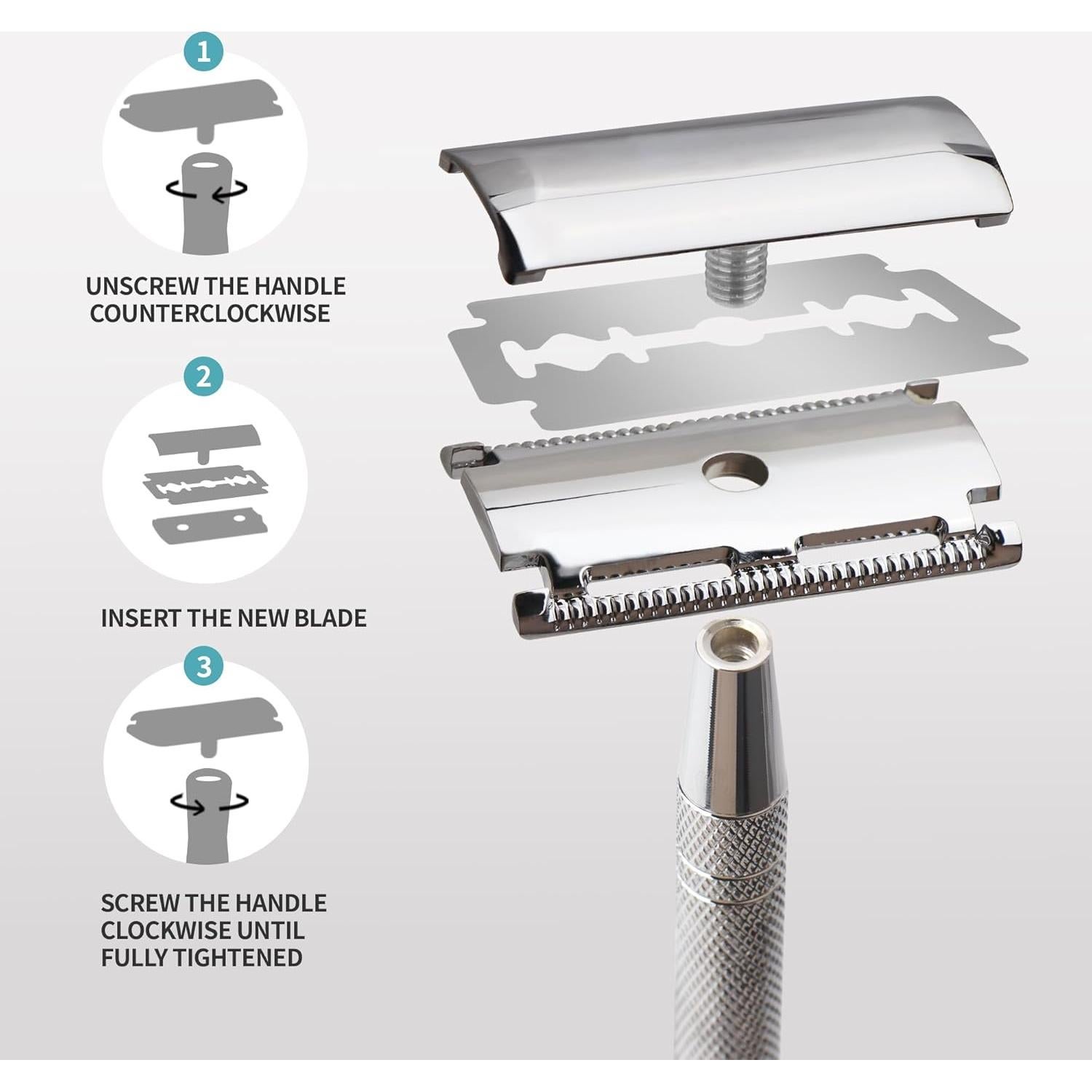Maquinilla de Afeitar de Seguridad Gearhub GRB2D Plata con 10 Cuchillas